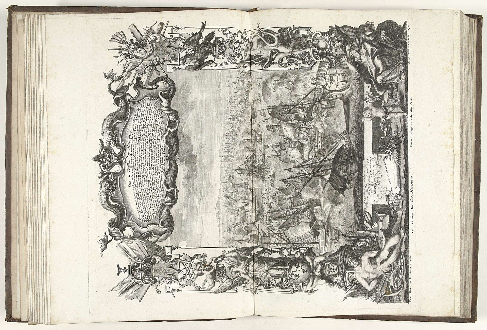 Zeeslag bij Malaga, 1704 by Johann August Corvinus