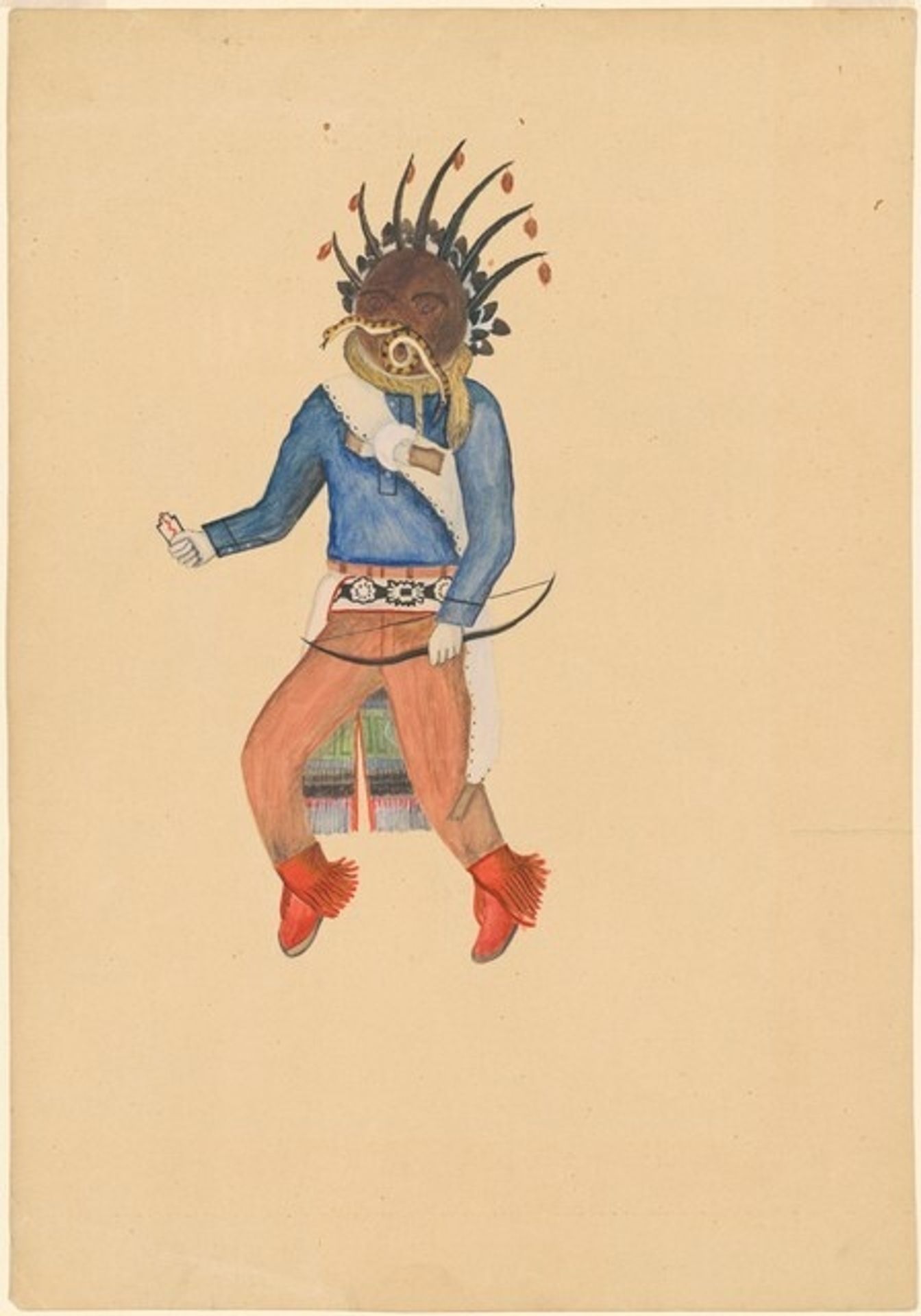 Tasanaiyo (Walpi), A Chief Kachina from First Mesa by Fred Kabotie