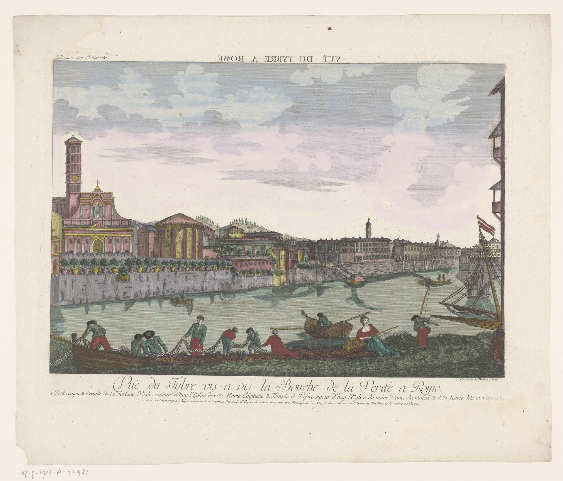 Gezicht op Rome vanaf de Tiber by Kaiserlich Franziskische Akademie