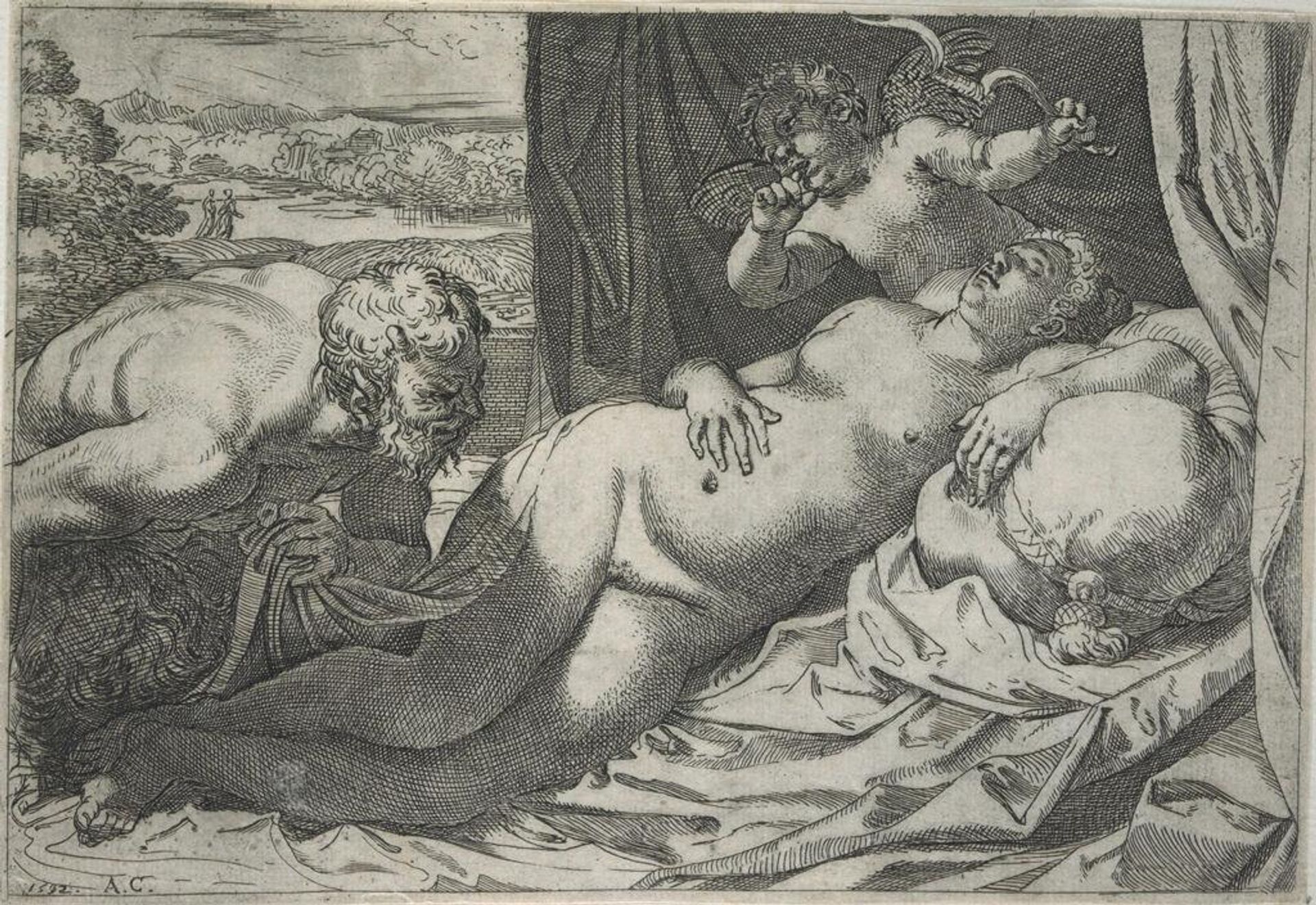 Venus and a Satyr by Annibale Carracci