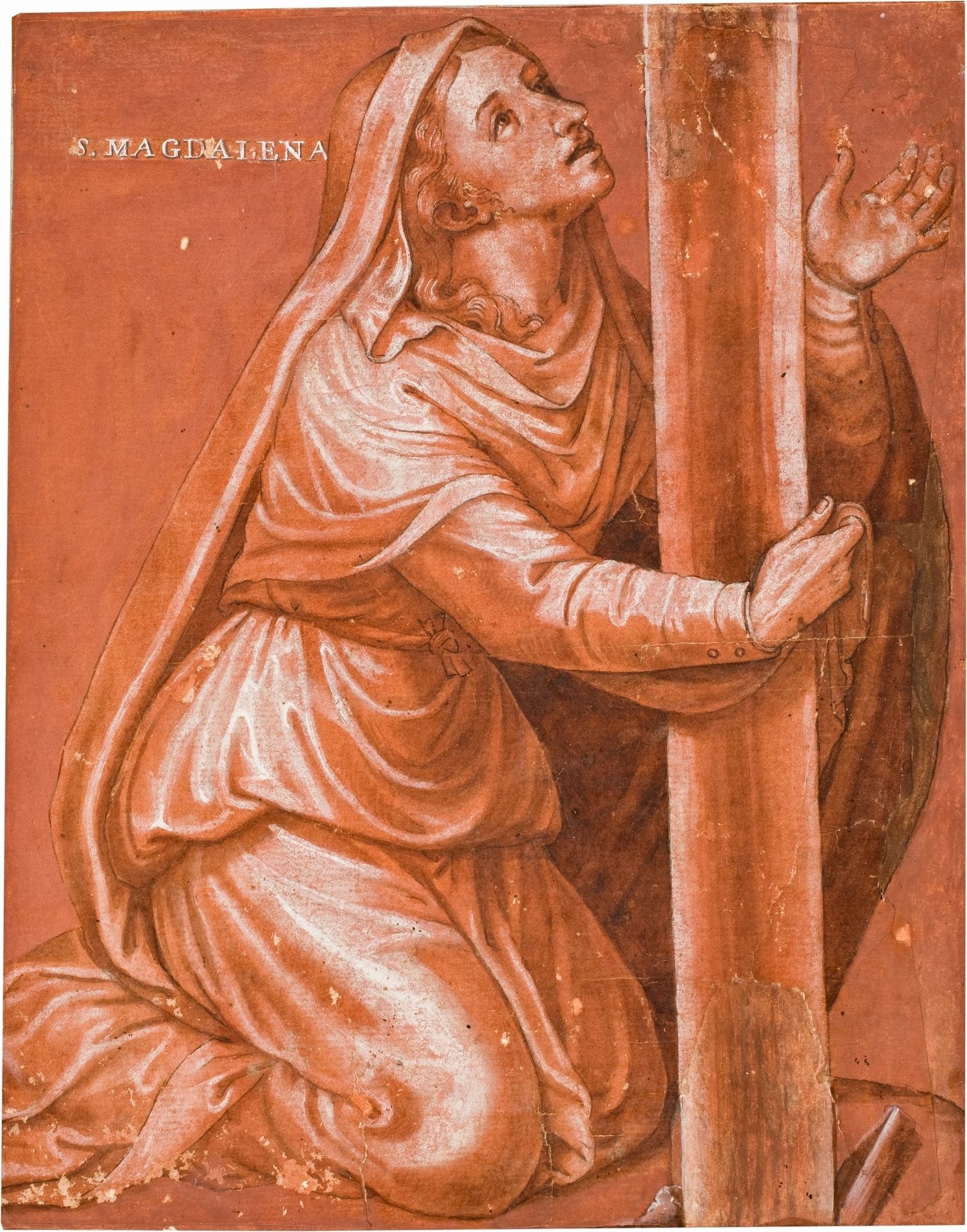 La Magdalena Al Pie De La Cruz by Vicente Juan Masip