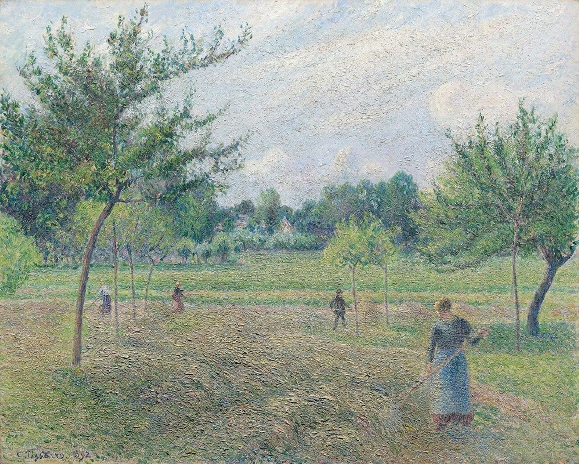 Haymaking at Éragny by Camille Pissarro
