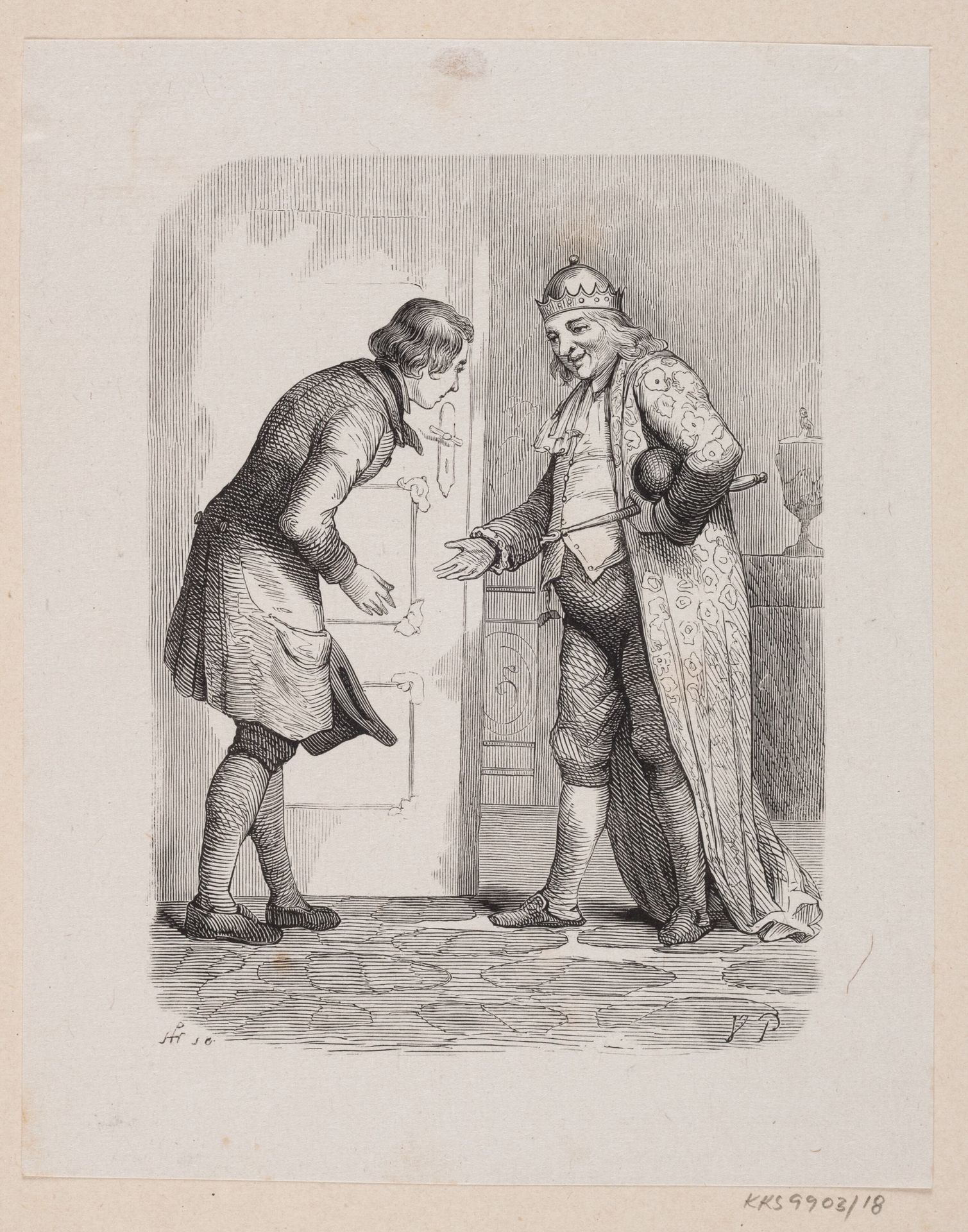 Illustration til "Reisekammeraten" i H.C. Andersen, "Eventyr og Historier", Bind 1 by H.P. Hansen