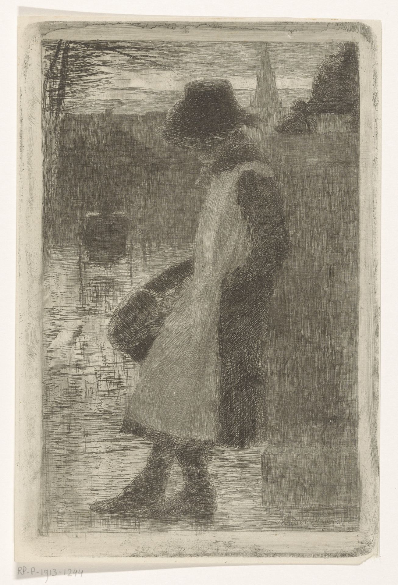 Meisje op straat by Marinus van der Maarel