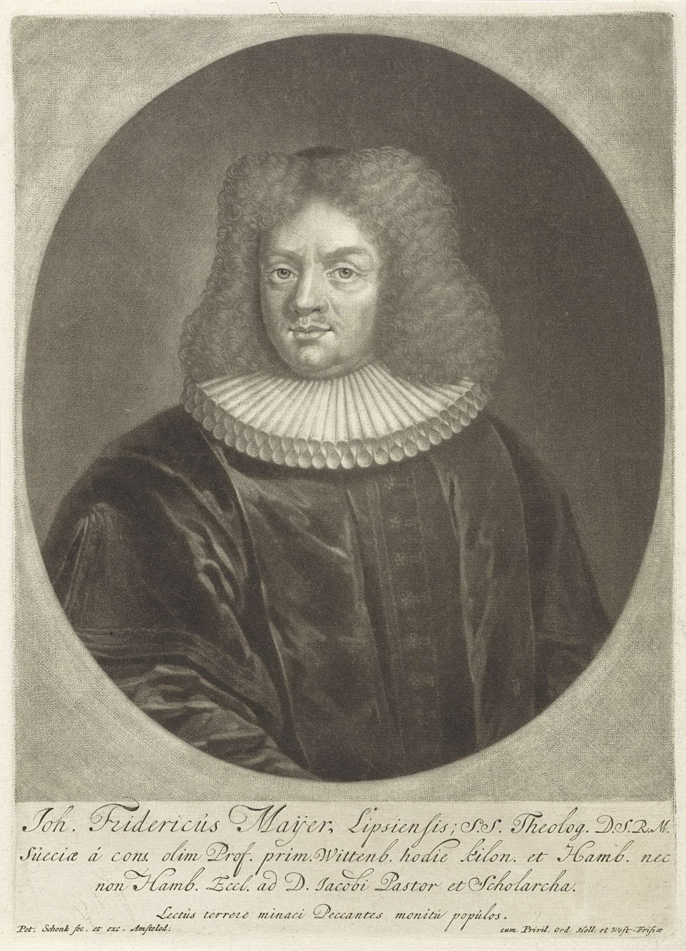 Portret van Johann Friedrich Mayer by Pieter Schenk