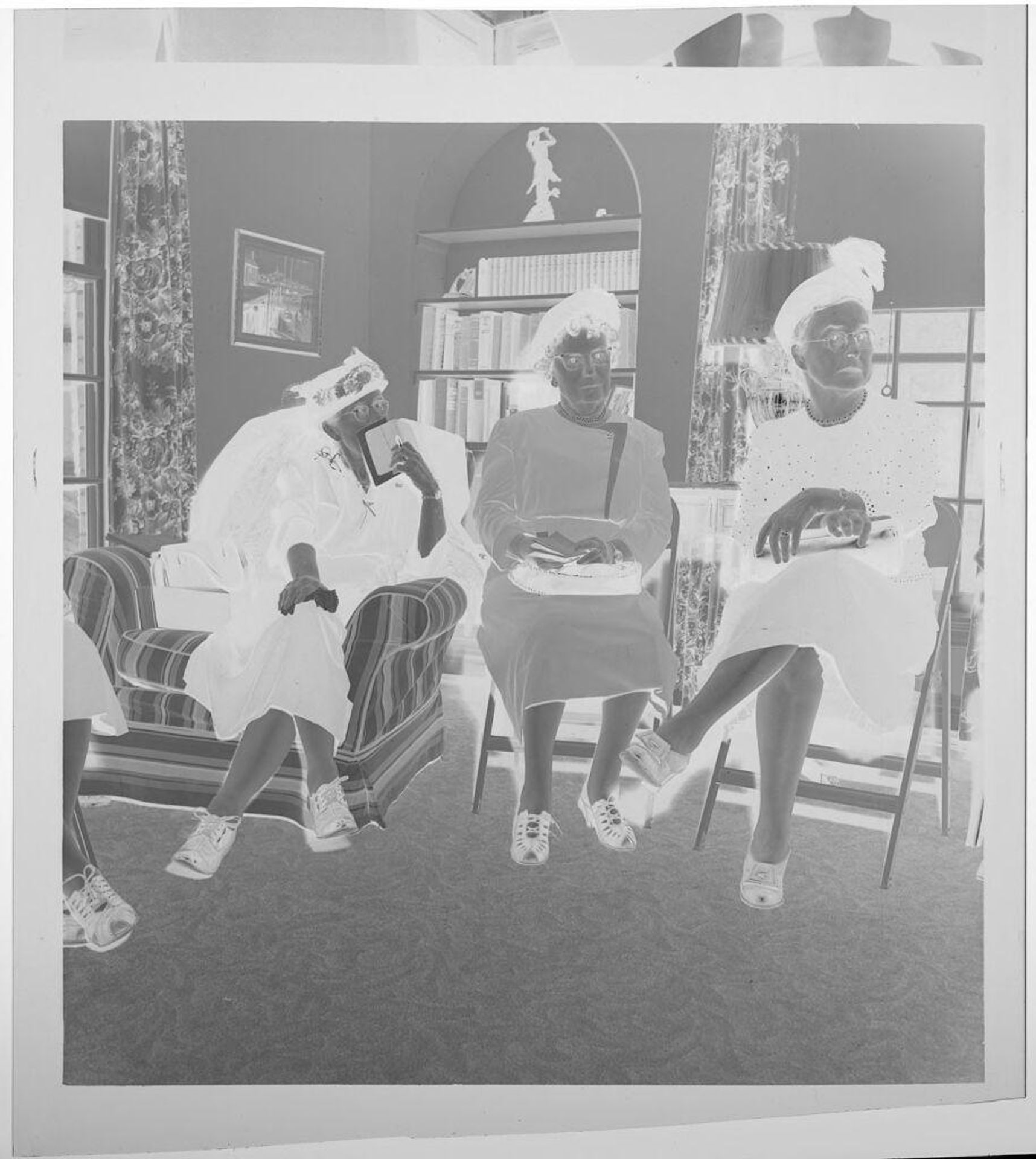 Untitled (elderly women on chairs at DAR meeting) by Jack Gould