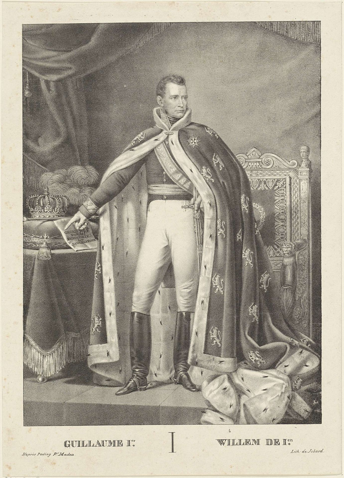 Portret van Willem I Frederik, koning der Nederlanden by Jean-Baptiste Madou