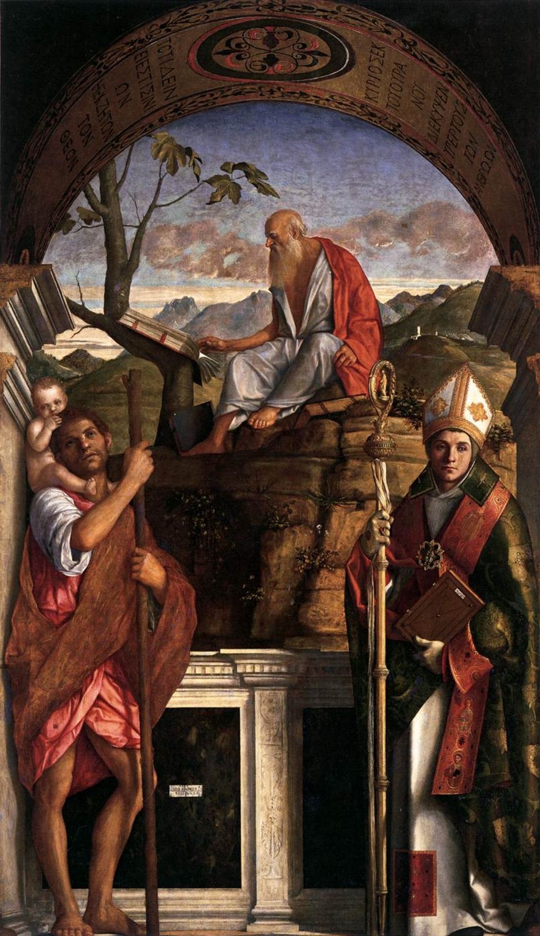 St. Jerome, St. Christopher and St. Augustine by Giovanni Bellini