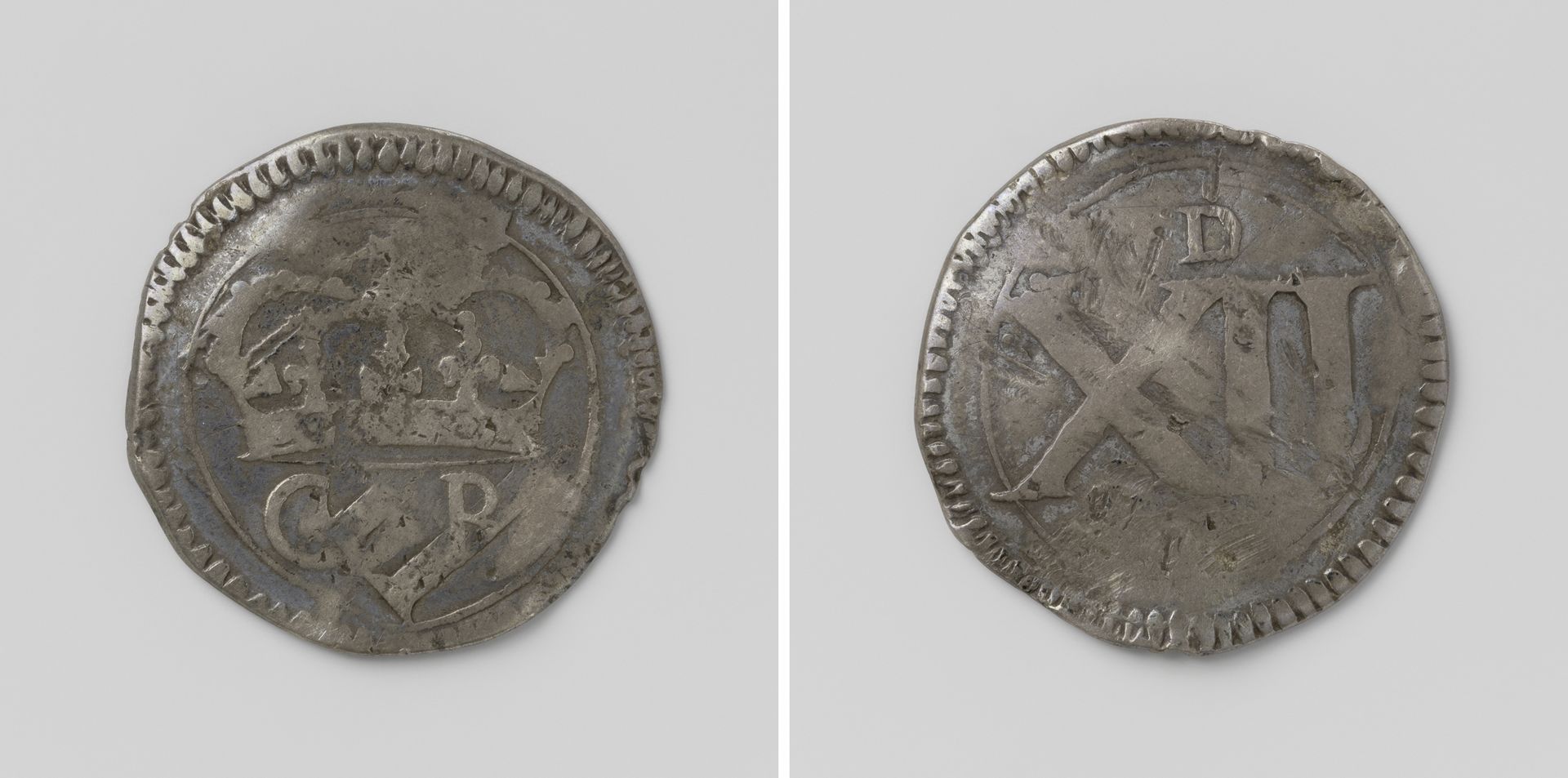 Shilling; twaalf pence, noodmunt van Karel I, koning van Engeland te Ormond geslagen van het door de ingezetenen opgebrachte zilver by Anonymous