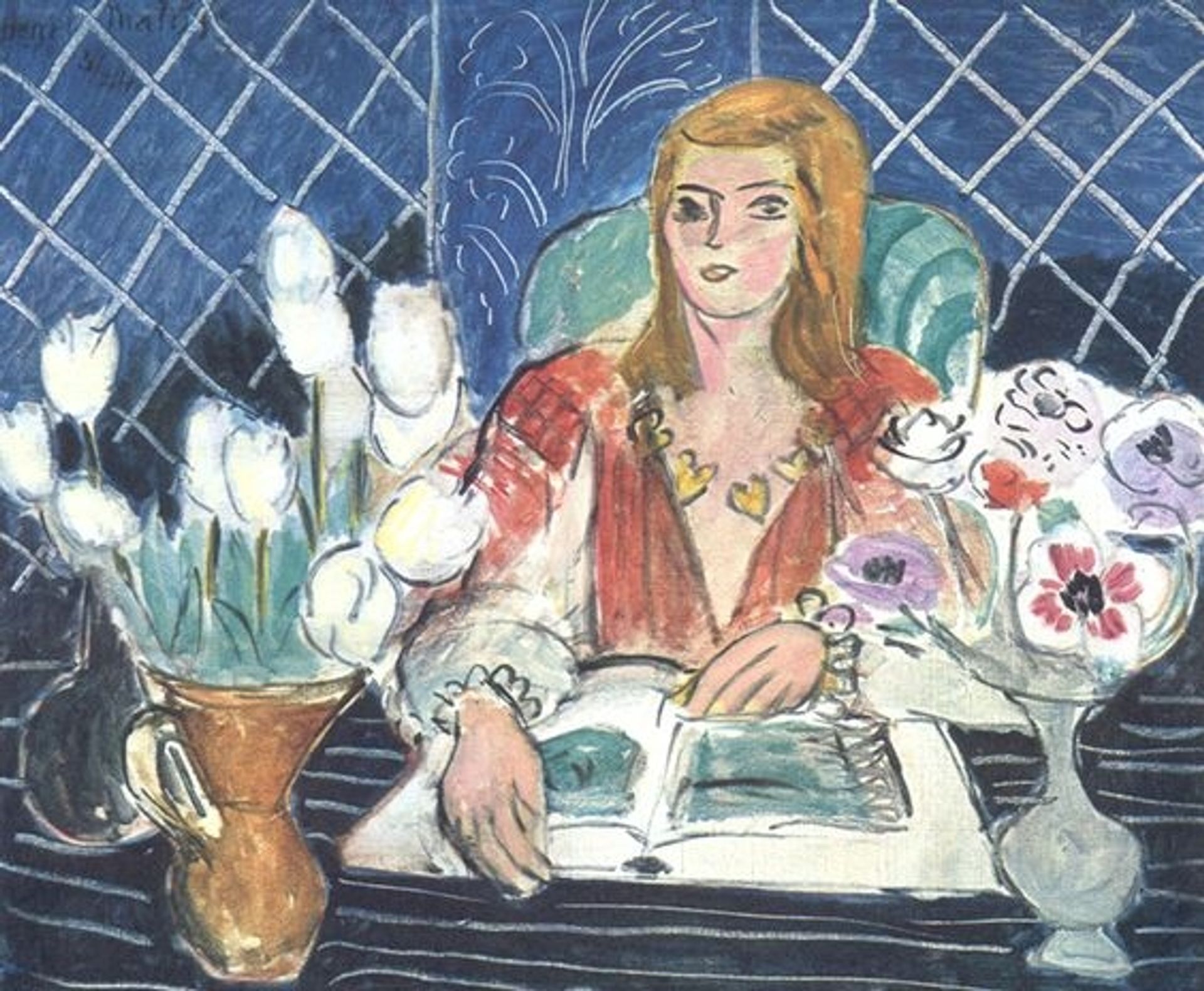 Annelies, White Tulips and Anemones by Henri Matisse