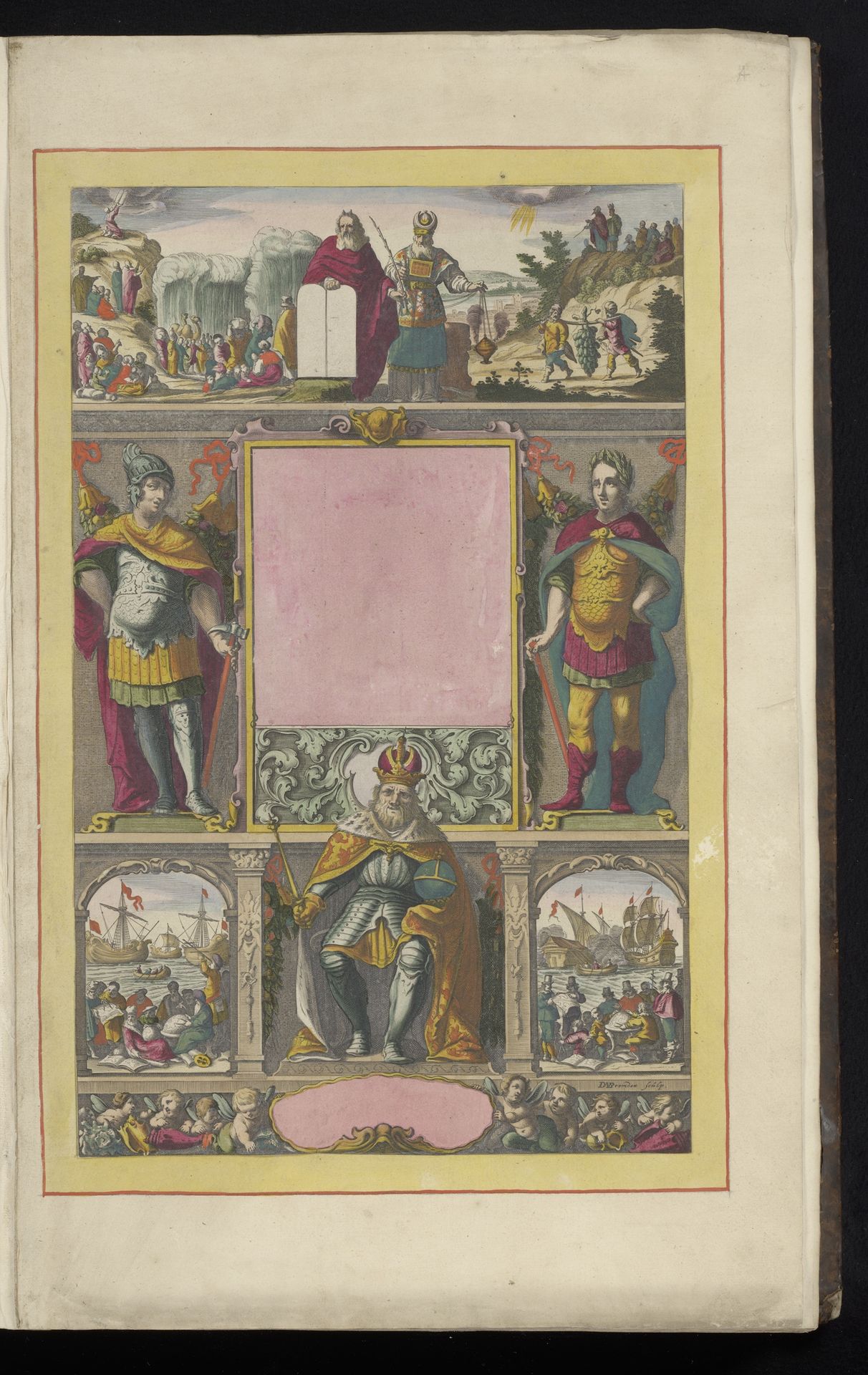Titelprent met Mozes en Aaron by Daniël van den Bremden
