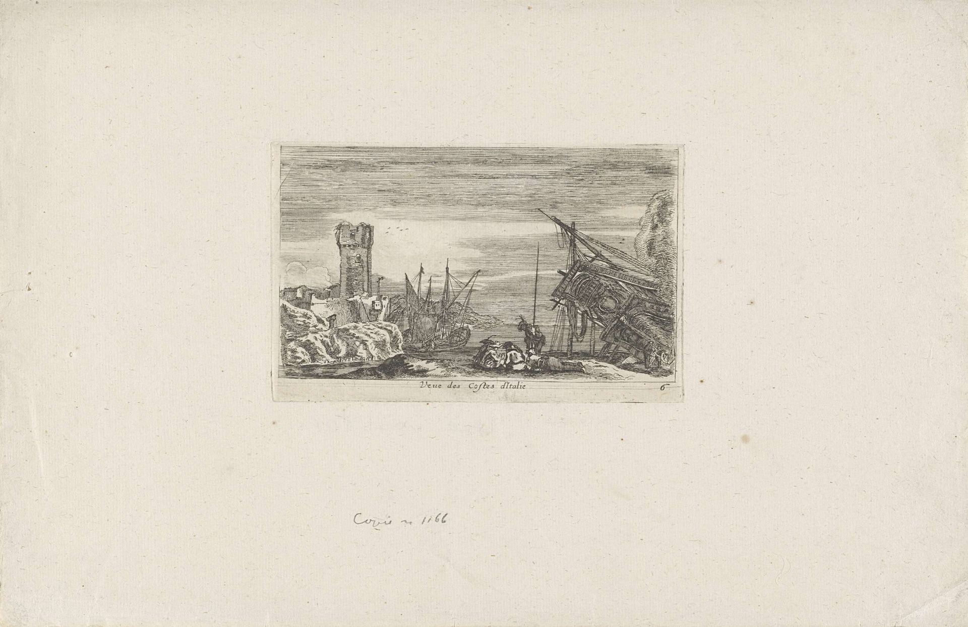 Gezicht op de kust van Italië by Anonymous
