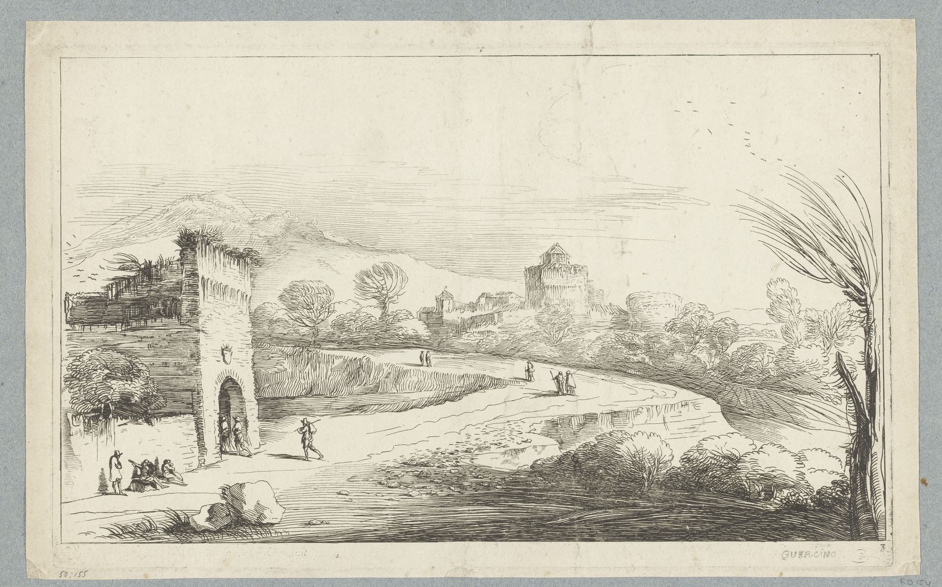 Landschap met kasteelruïne by Jean Pesne