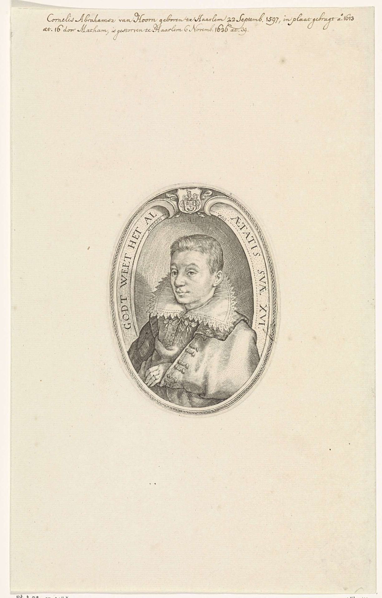 Portret van Cornelis Abrahamsz. van Hoorn by Jacob Matham