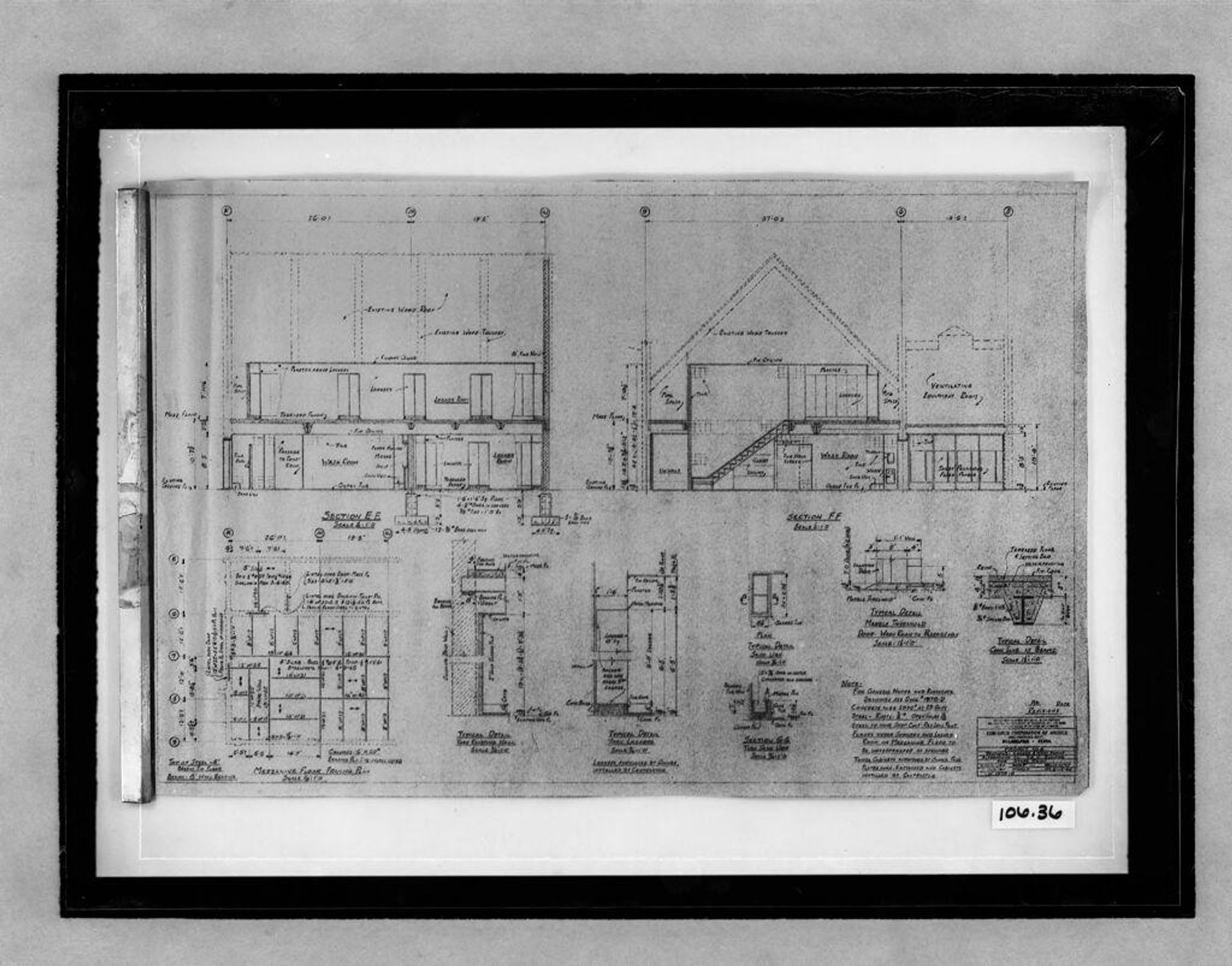 Building Addition and Alterations, Philadelphia, 1944-1946: Plan, sections and details by J. R. S.