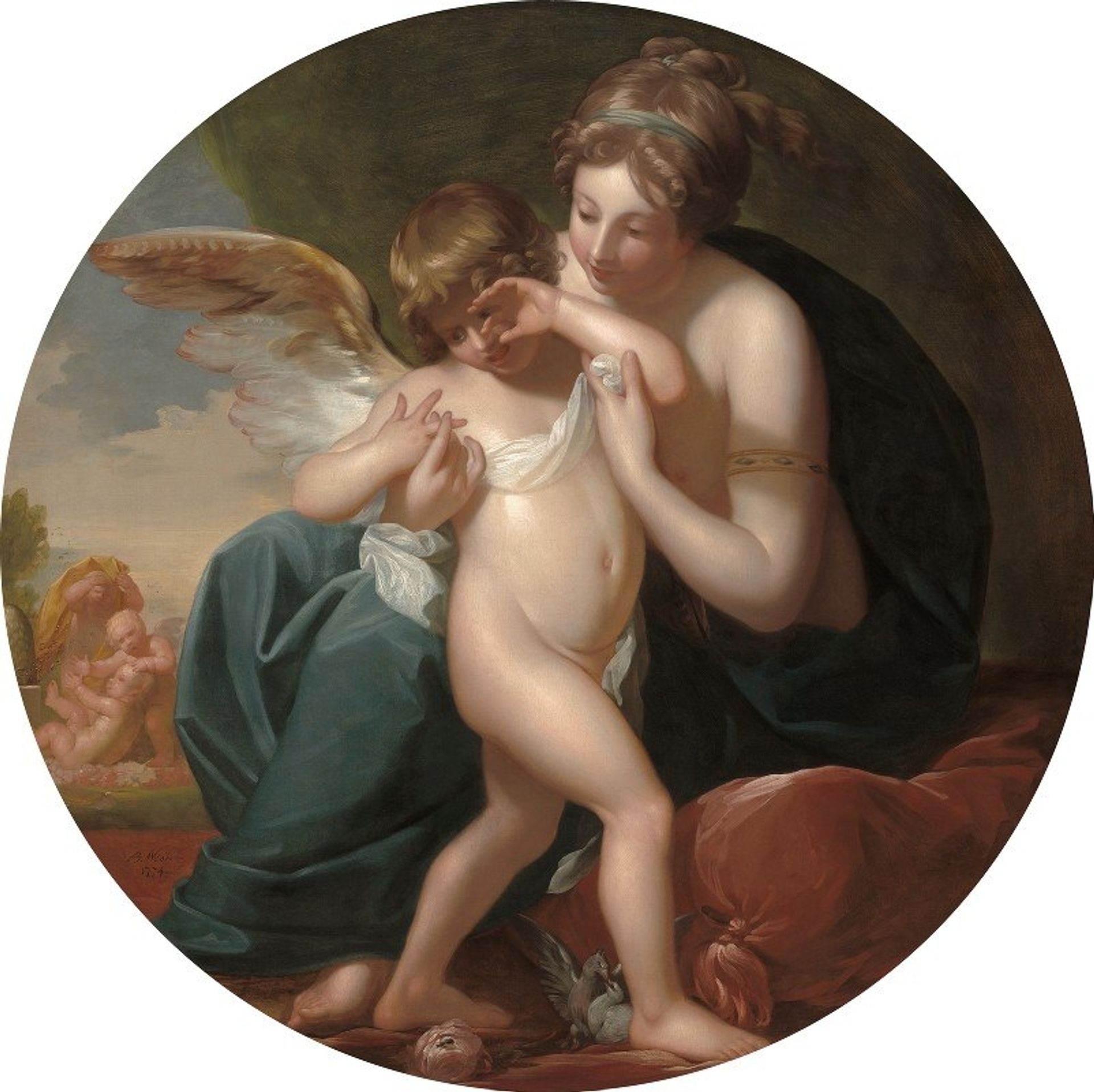 Cupid,Stung by a Bee, Is Cherished by his Mother by Benjamin West