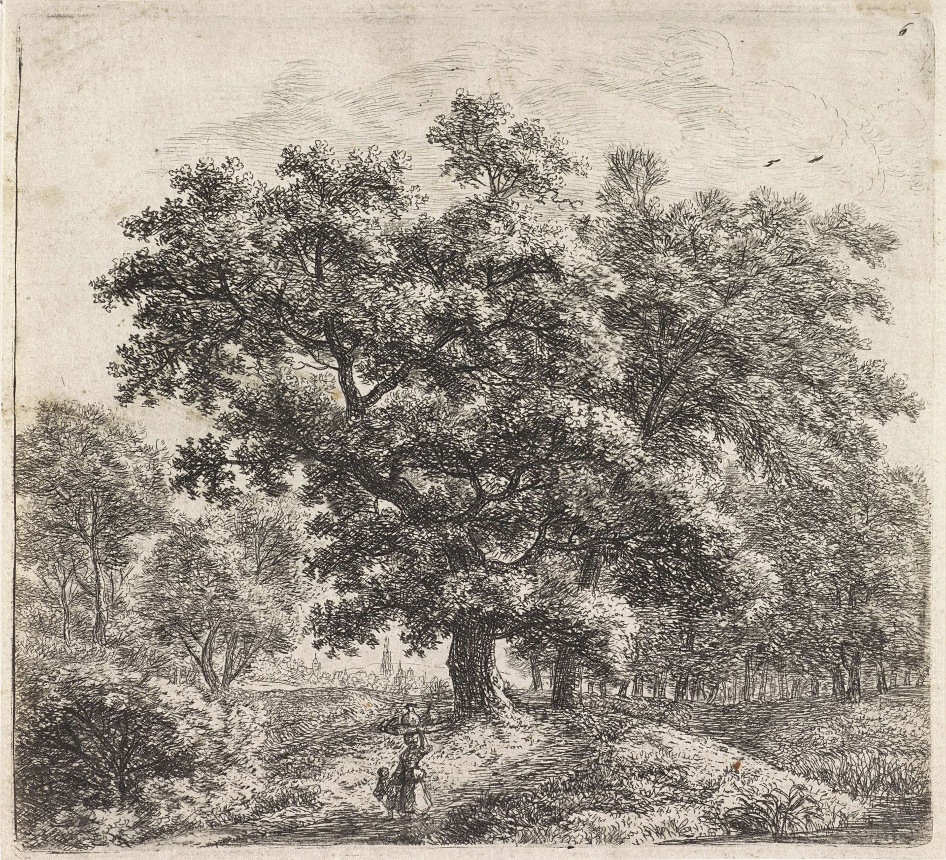 Landschap met een melkmeisje by Anthonie Waterloo