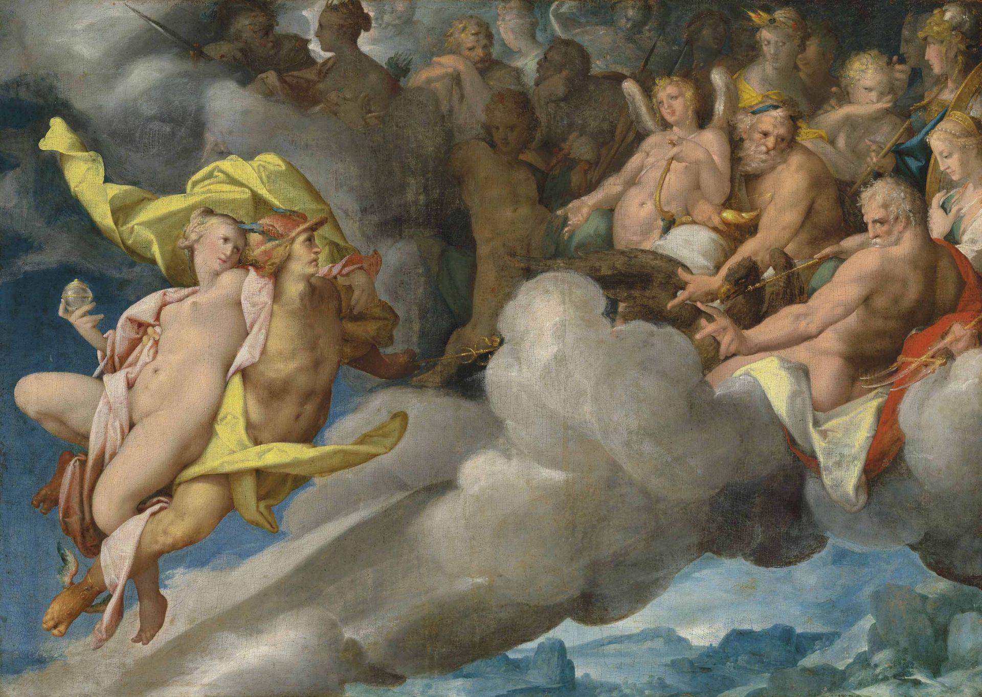 Mercury Carrying Psyche to Mount Olympus by Bartholomeus Spranger