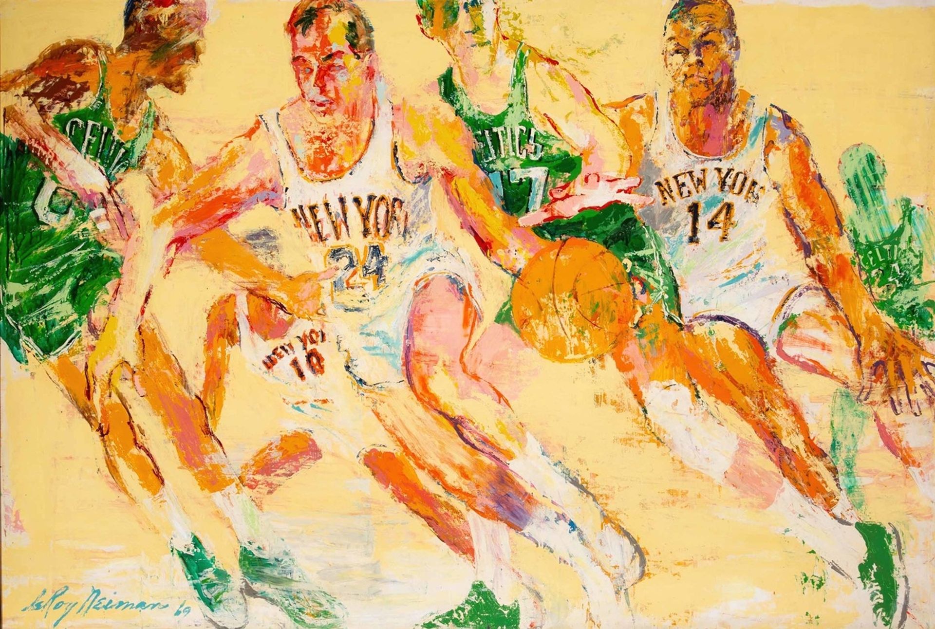 New York Knicks vs. Boston Celtics by LeRoy Neiman