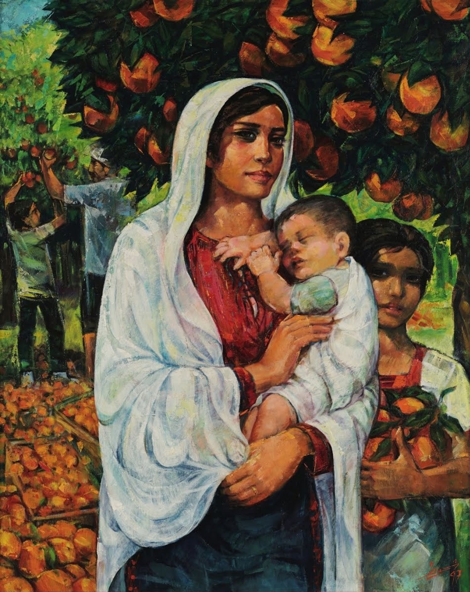 Madonna of the oranges by Ismail Shammout