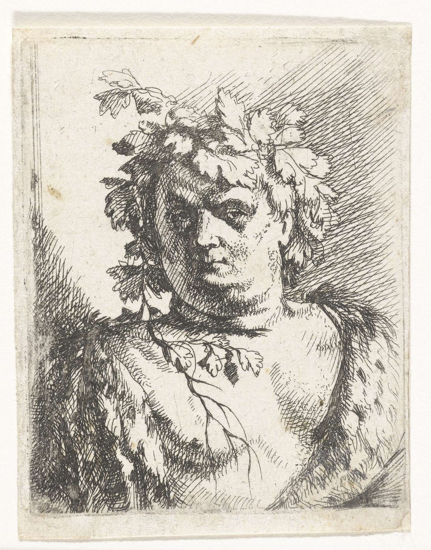 Buste van Bacchus met krans van wijnrank by Jan Gerritsz van Bronckhorst