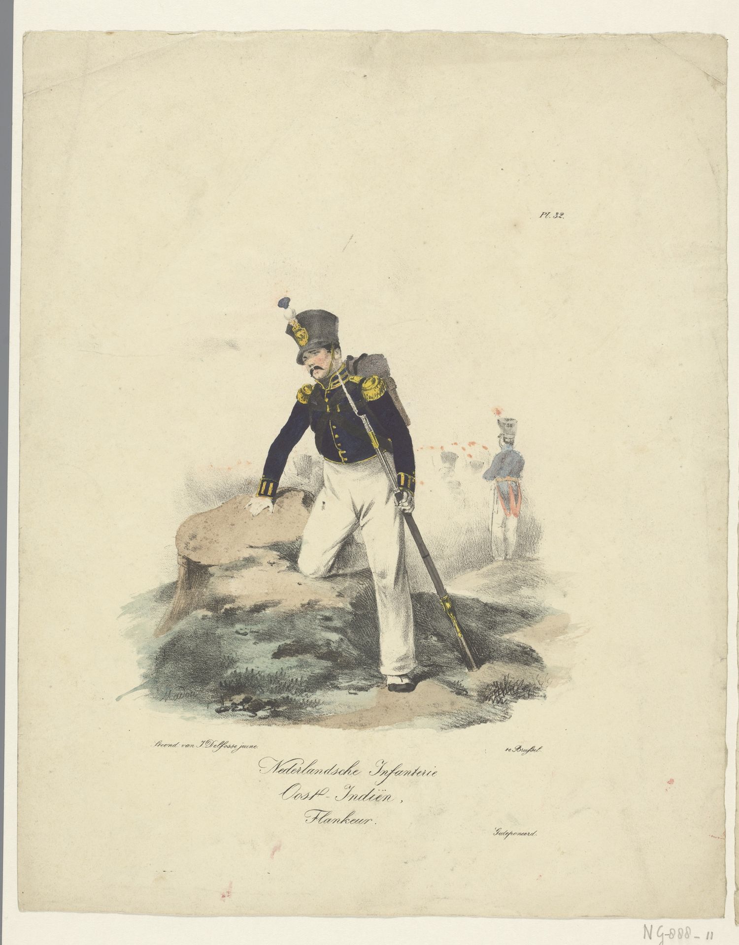 Nederlandsche Infanterie / Oost-Indiën, Flankeur by Jean-Baptiste Madou