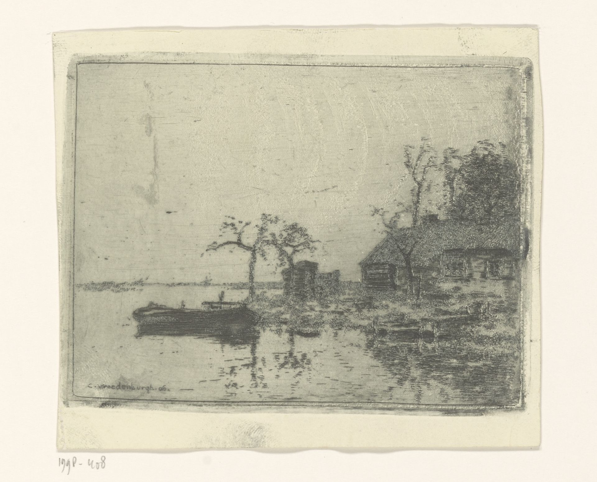 Boerderij aan de waterkant by Cornelis Vreedenburgh