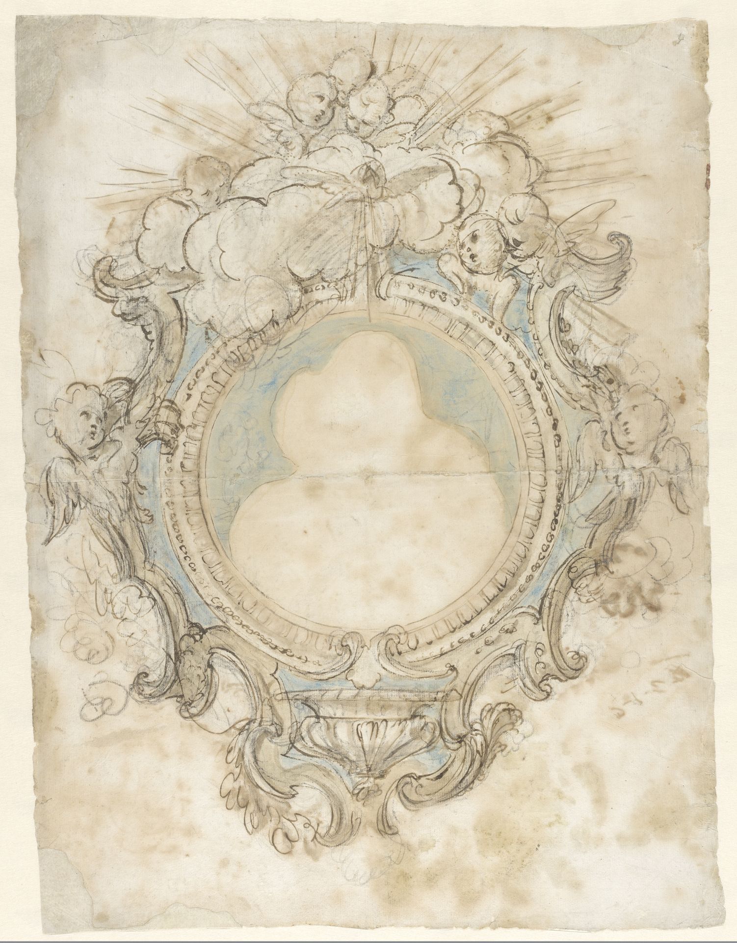 Ontwerp voor een hangend wijwatervat by Luigi Valadier