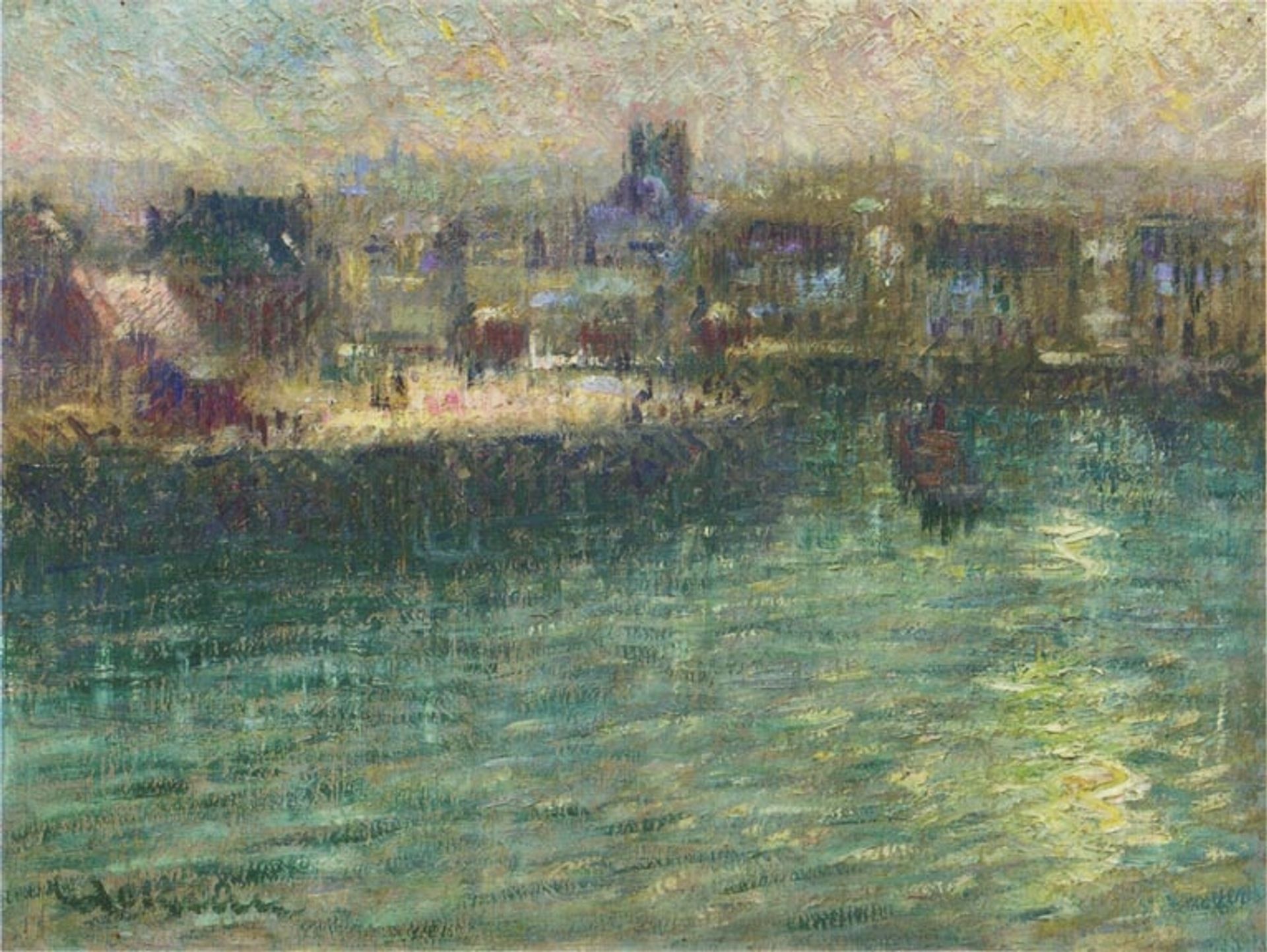 Port at Dieppe by Gustave Loiseau