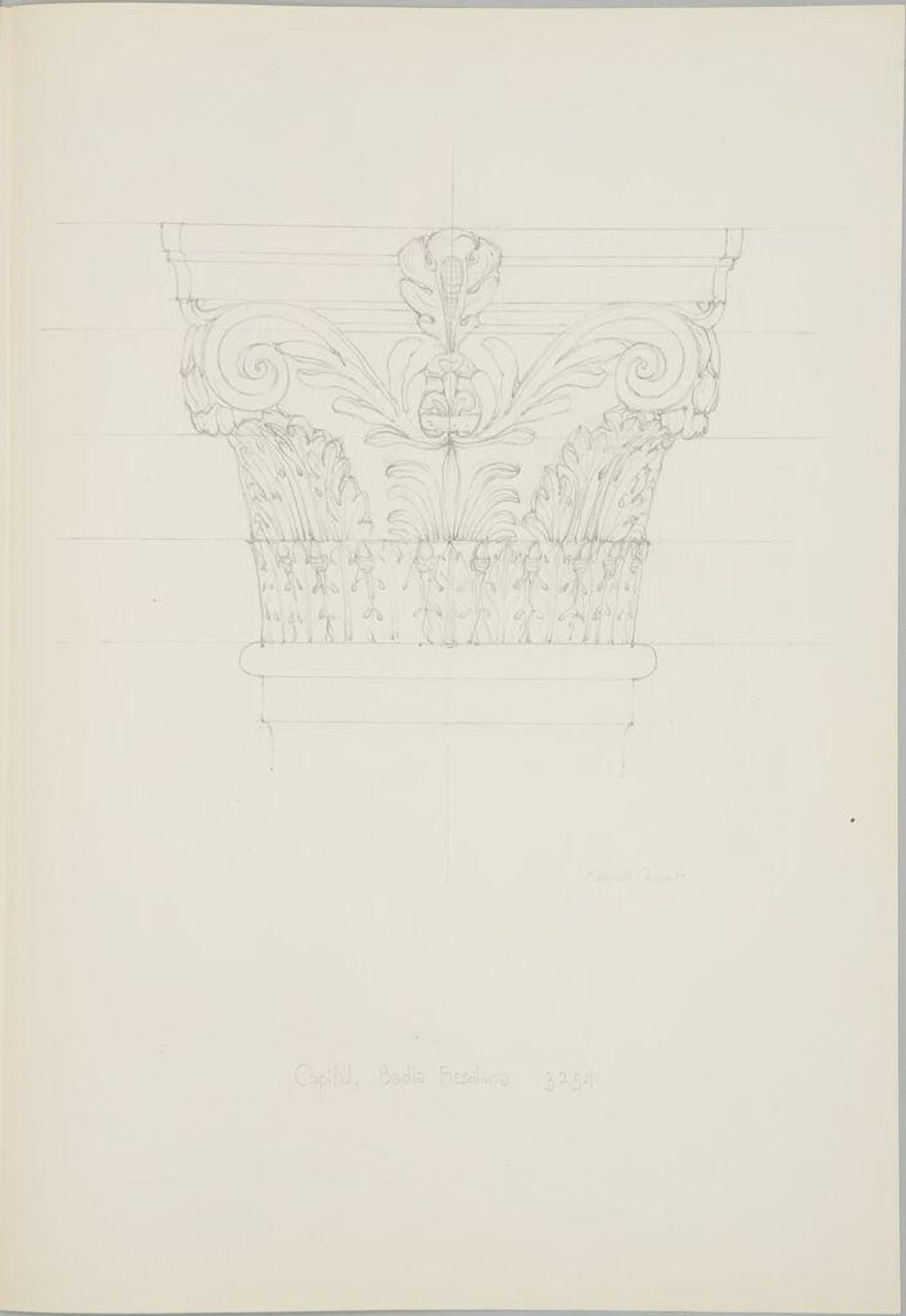 Capital, Arcade at Badia Fiesolana, Florence, Italy by Kenneth John Conant