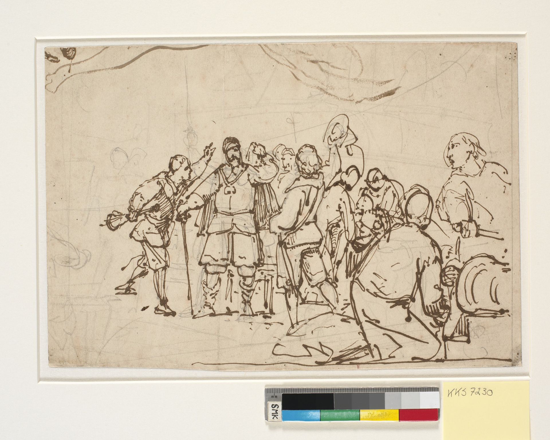Udkast til maleriet i Chr. IV's kapel i Roskilde "Chr. 4. på Trefoldigheden" by Wilhelm Marstrand