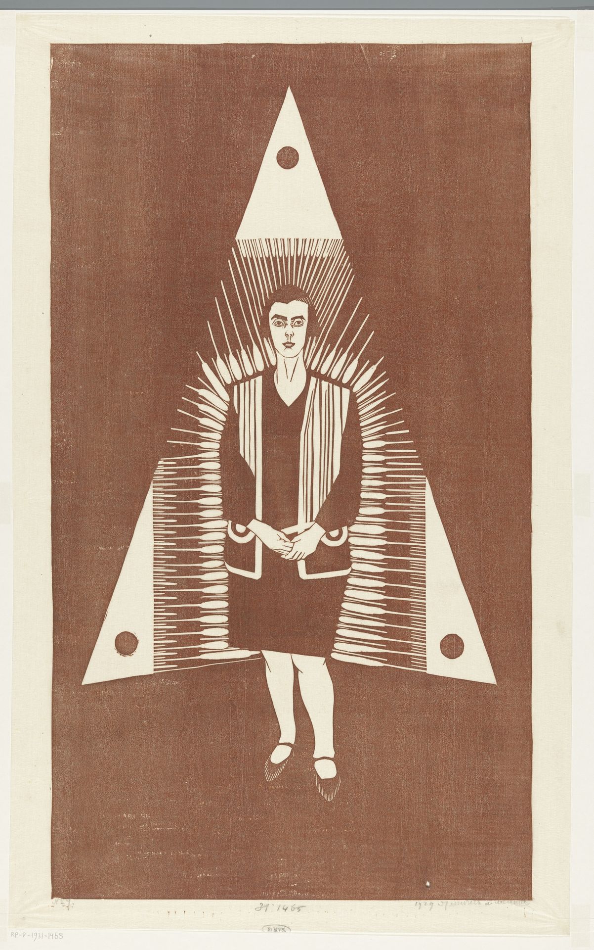 Jonge vrouw voor driehoek by Samuel Jessurun de Mesquita