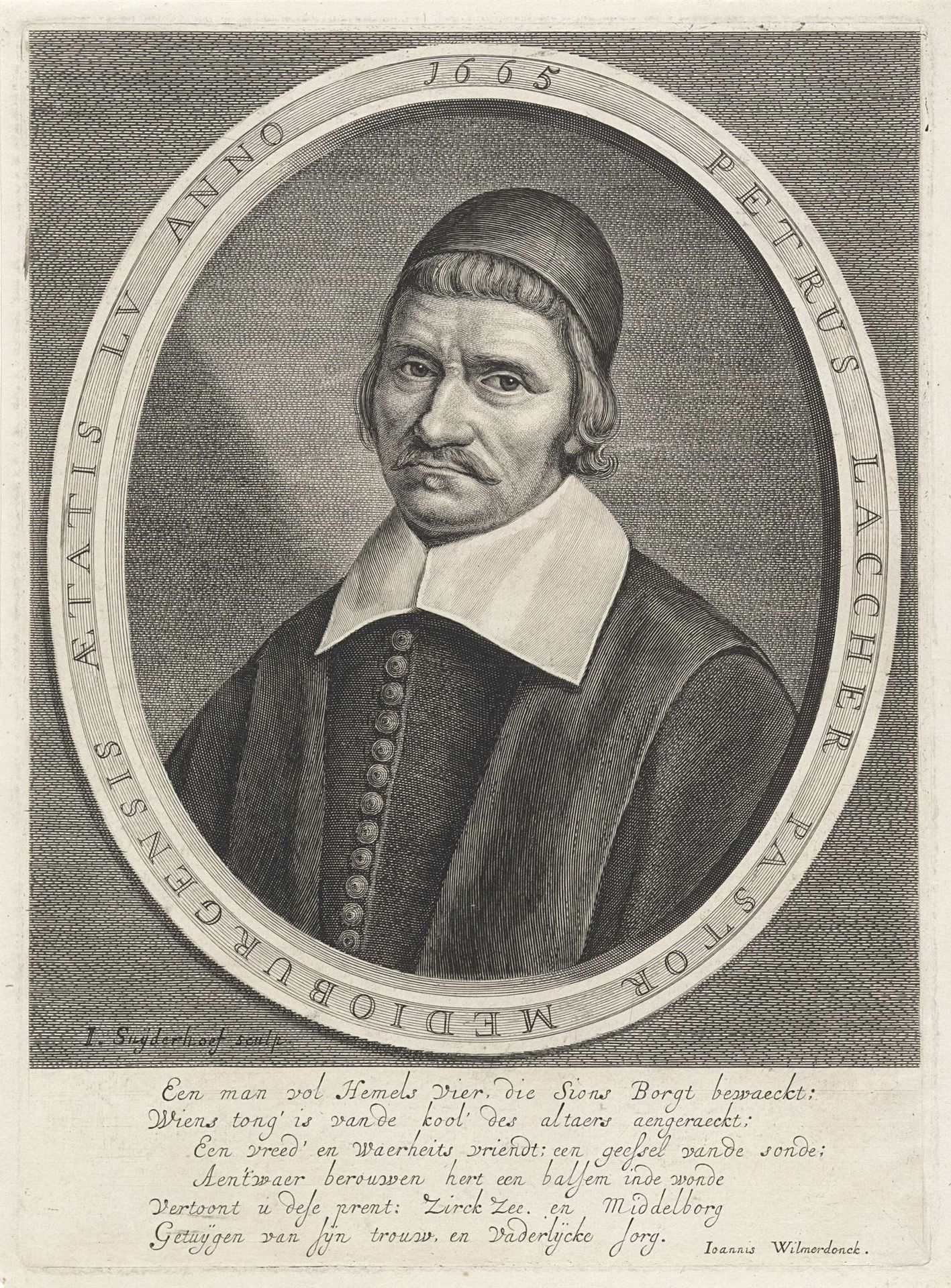 Portret van Petrus Lacher by Jonas Suyderhoef