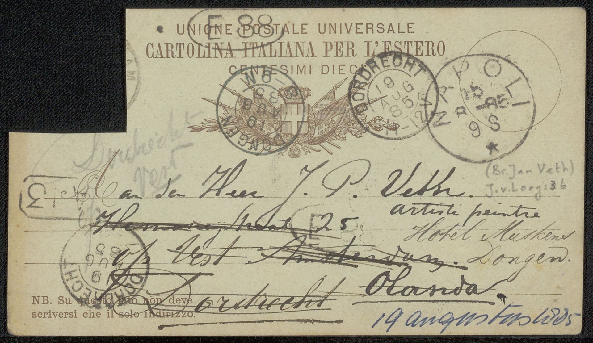 Briefkaart aan Jan Veth by Jac van Looij