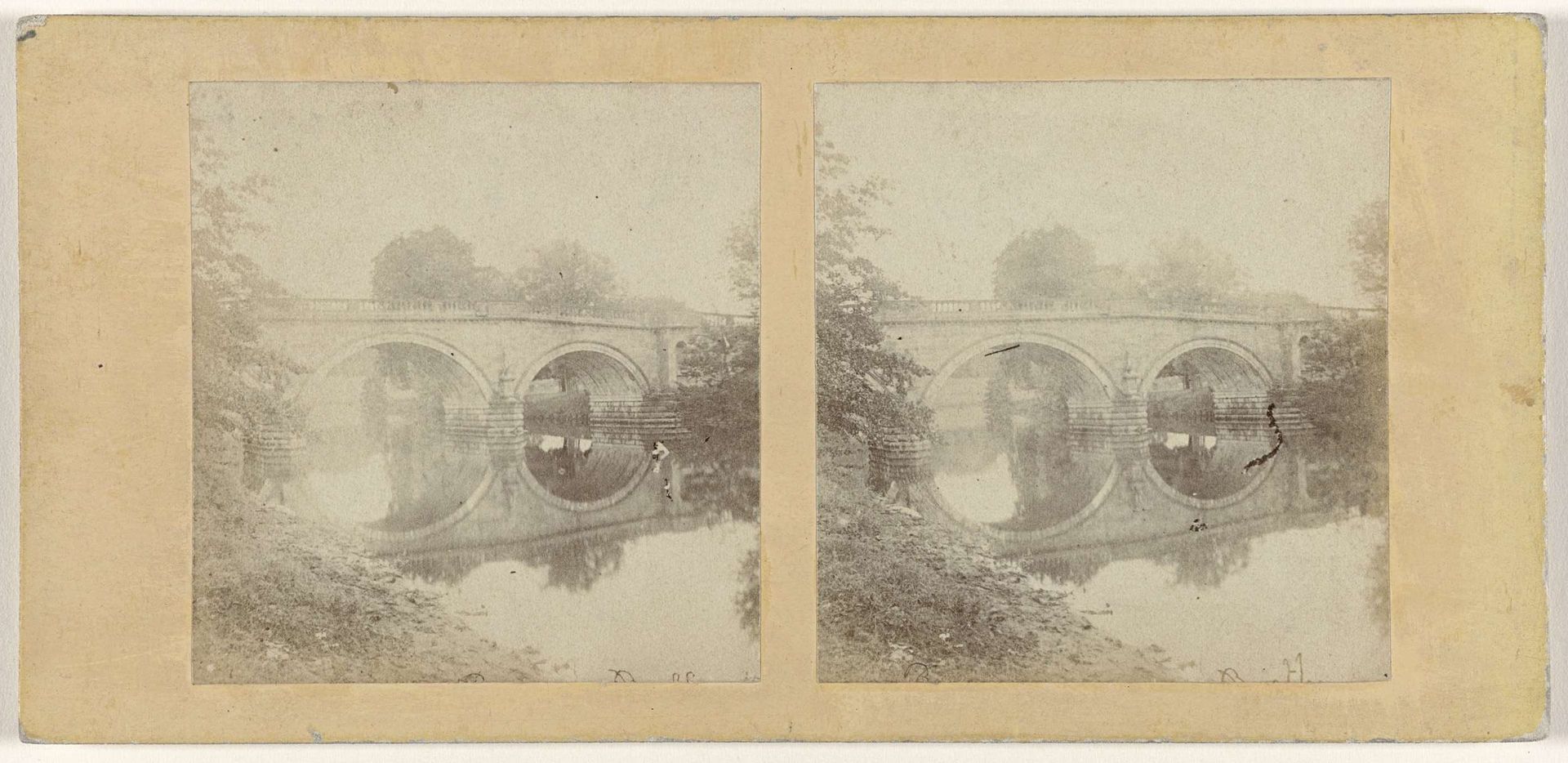 Chatsworth Bridge in Derbyshire, Engeland by W.H. Bacon