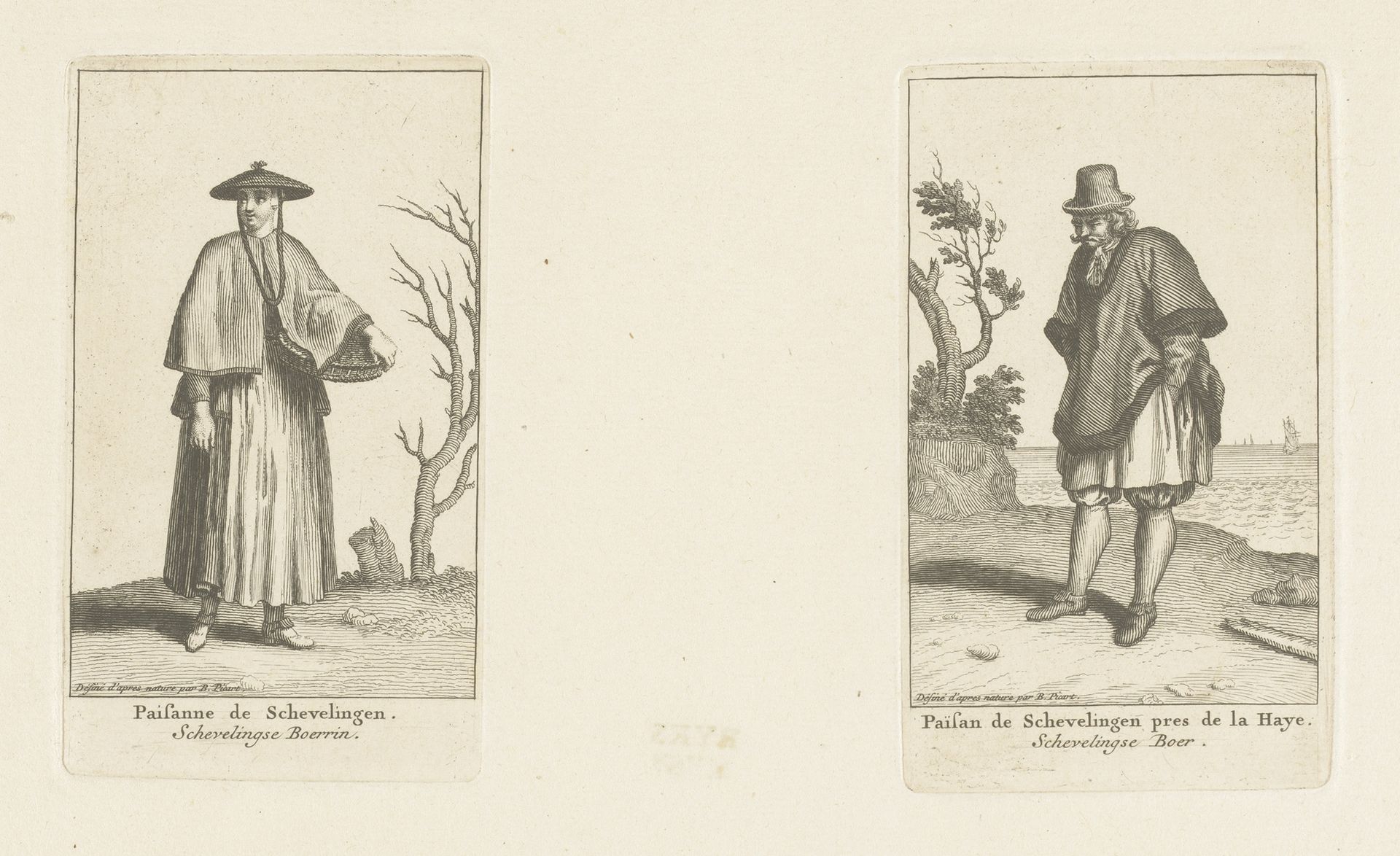 Boerin en boer uit Scheveningen by Bernard Picart