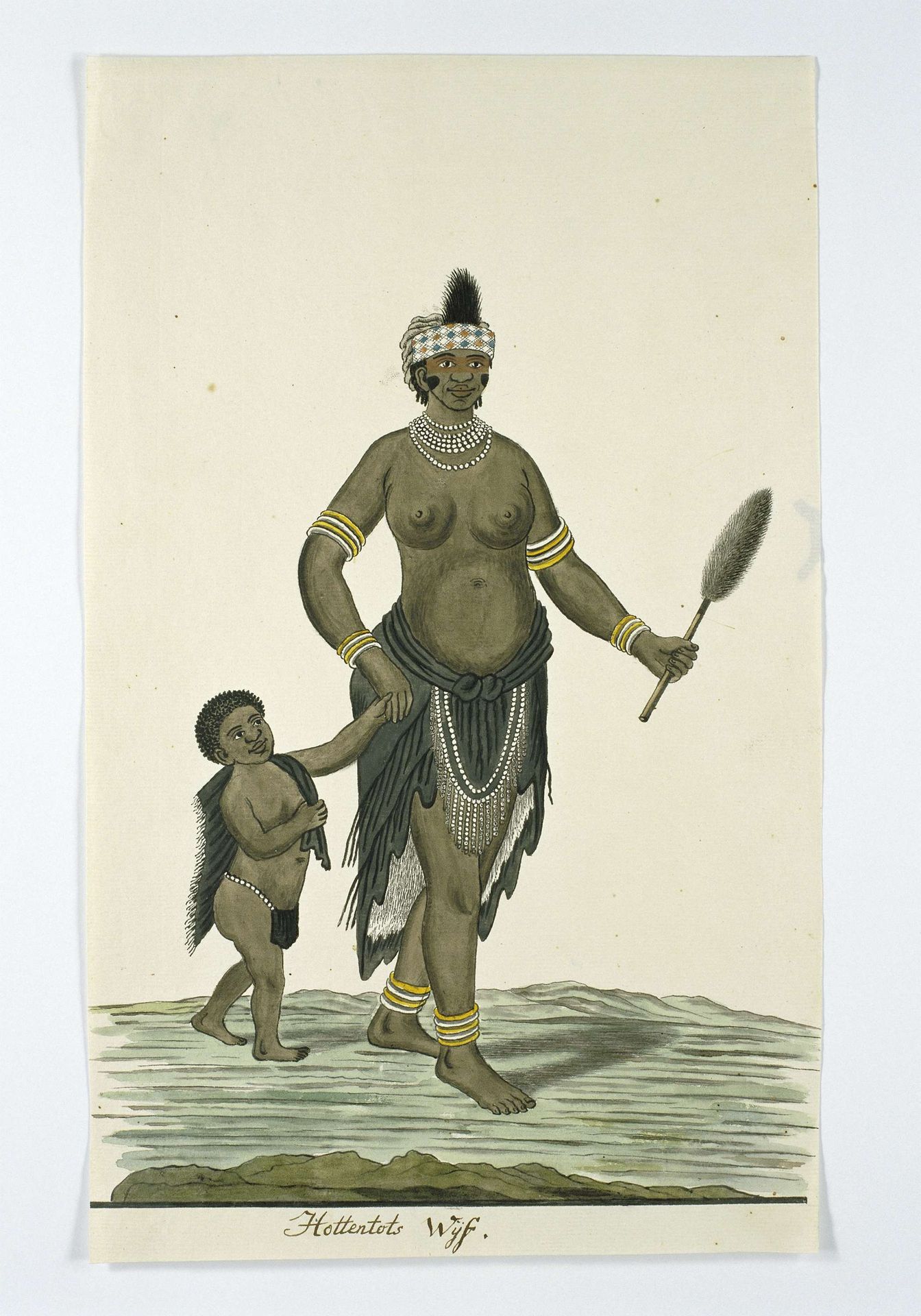 Khoikhoi or San woman with her little boy by Robert Jacob Gordon