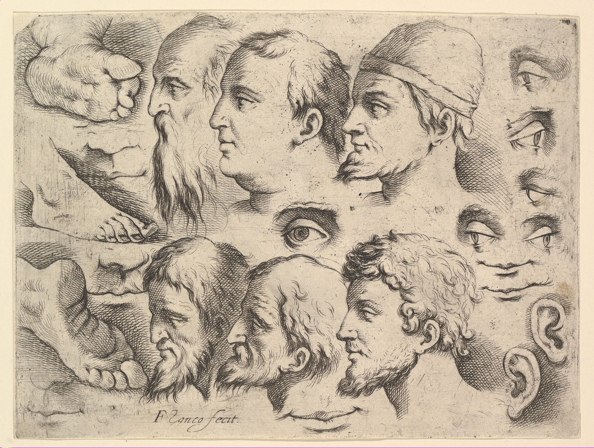 Six Heads, Three Feet, Two Ears, Six Eyes, Four Lips by Battista Franco