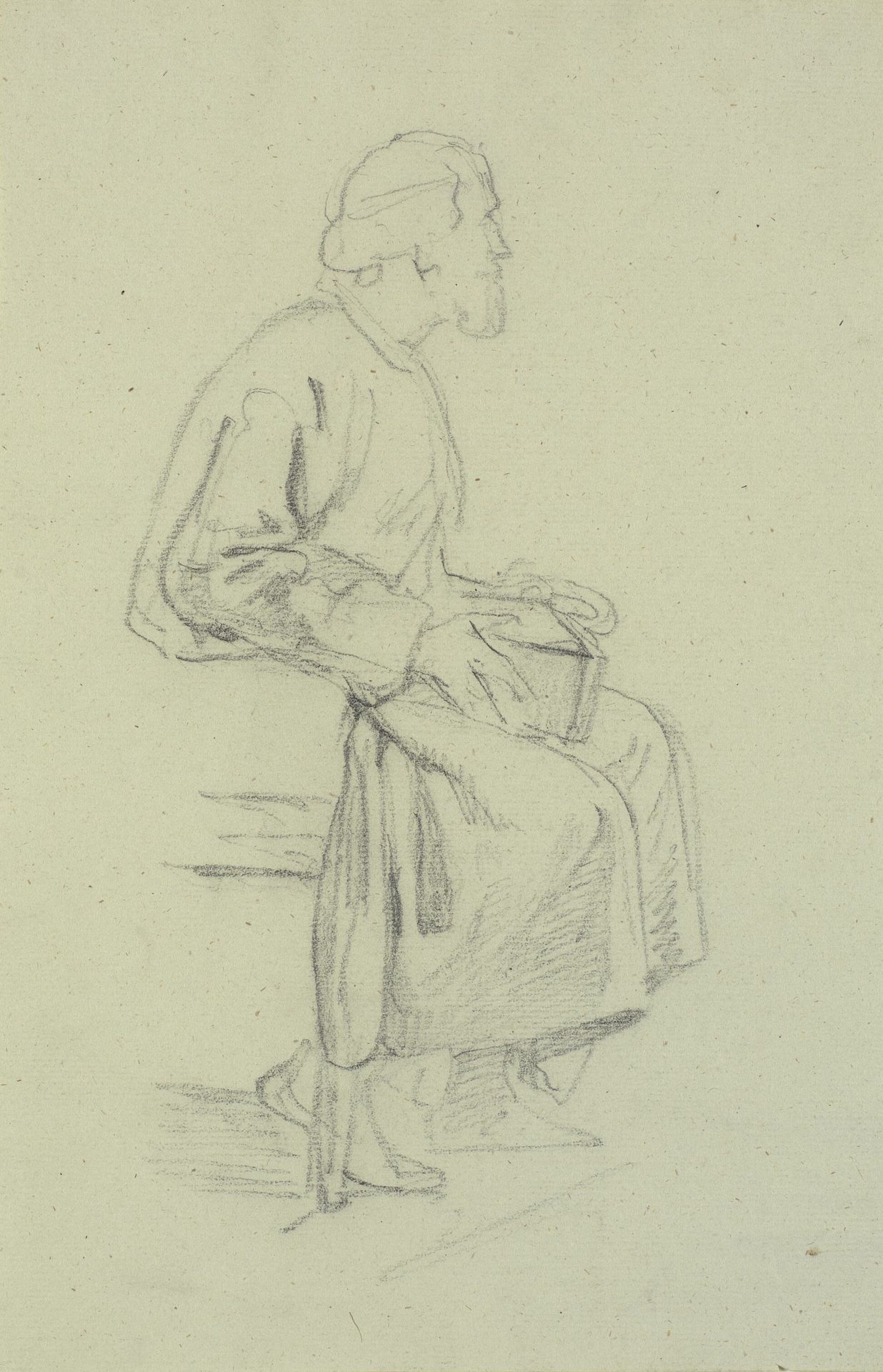 Figurstudier. Siddende gammel mand by Wilhelm Marstrand