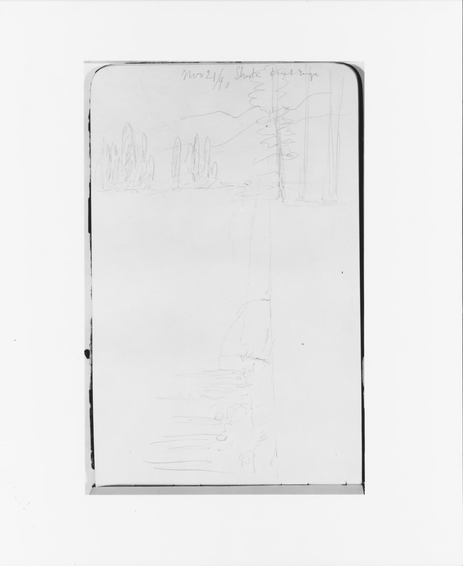 Two Landscape Sketches (from Sketchbook) by Albert Bierstadt