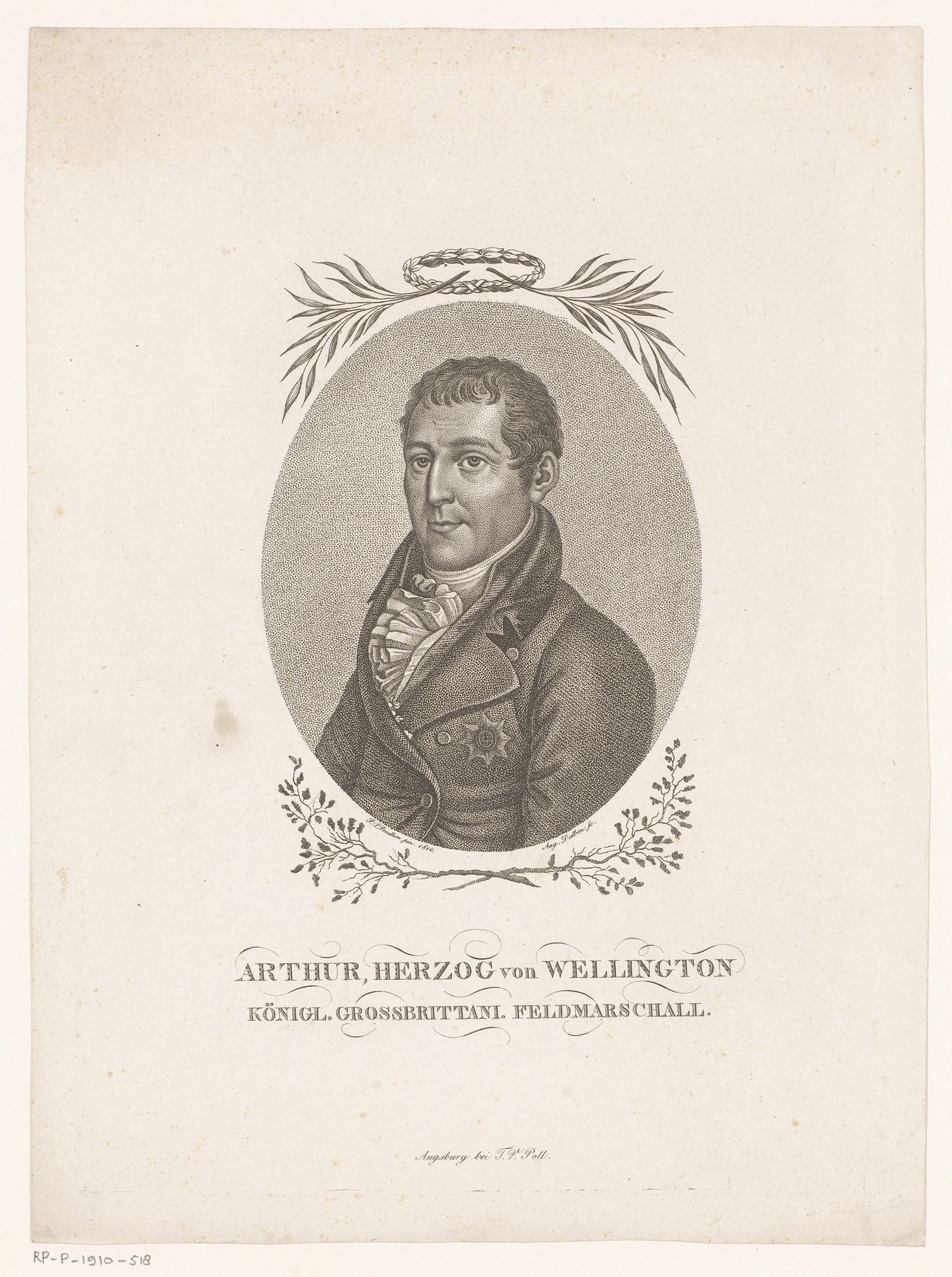 Portret van Arthur Wellesley of Wellington by August Dalbon