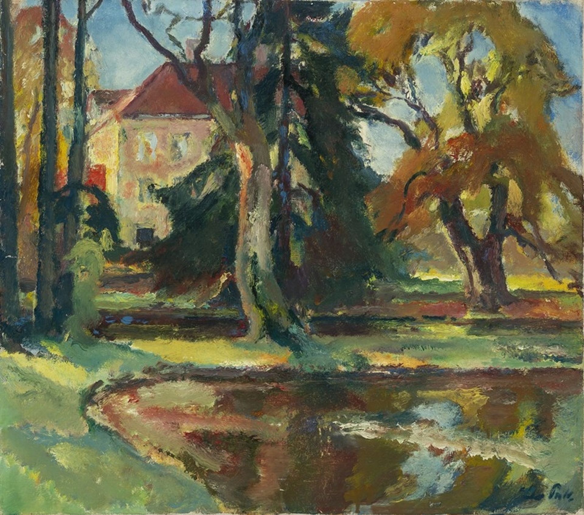 Park von Schloss Fußberg in Gauting by Leo Putz