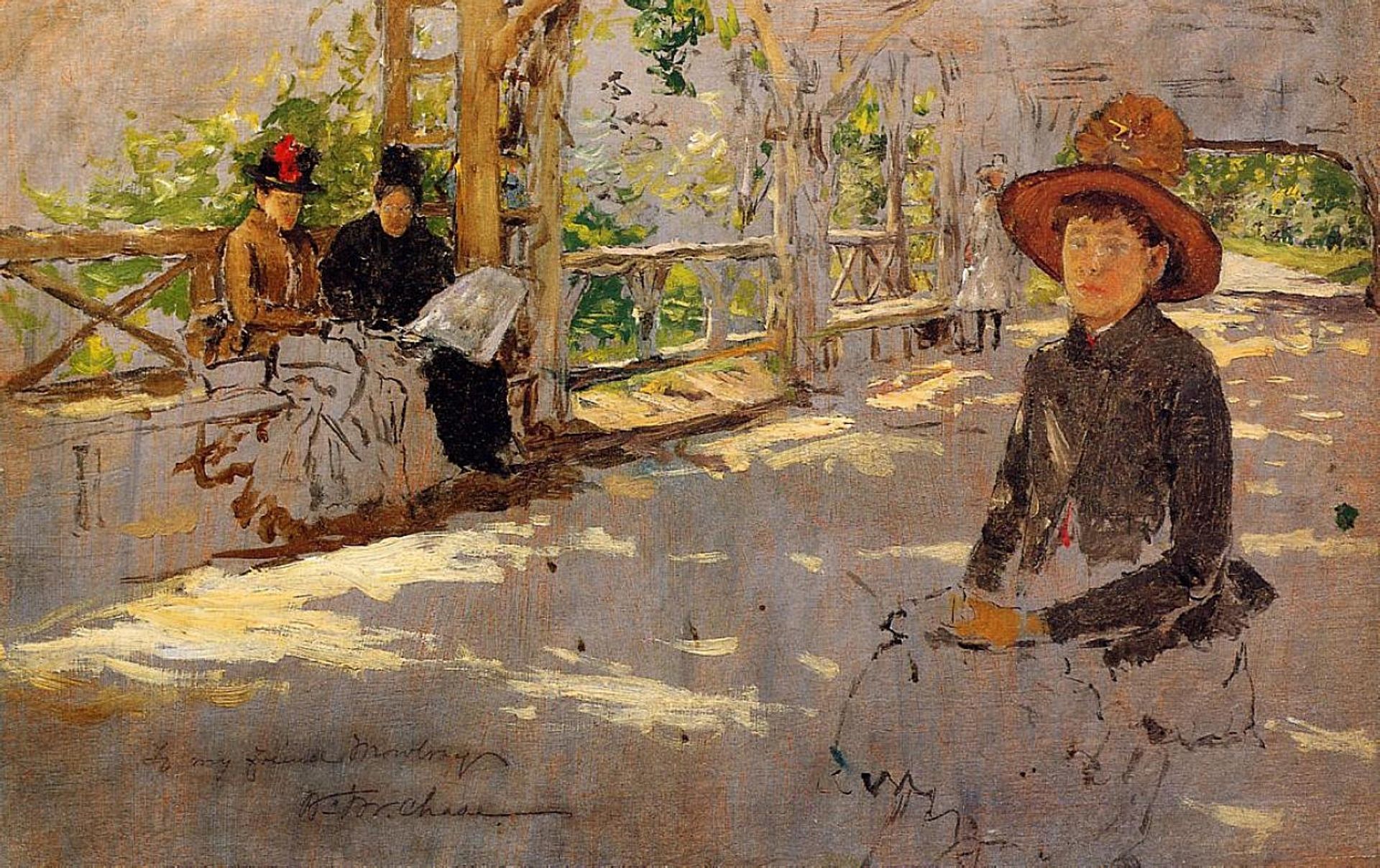 Women under Trellis by William Merritt Chase