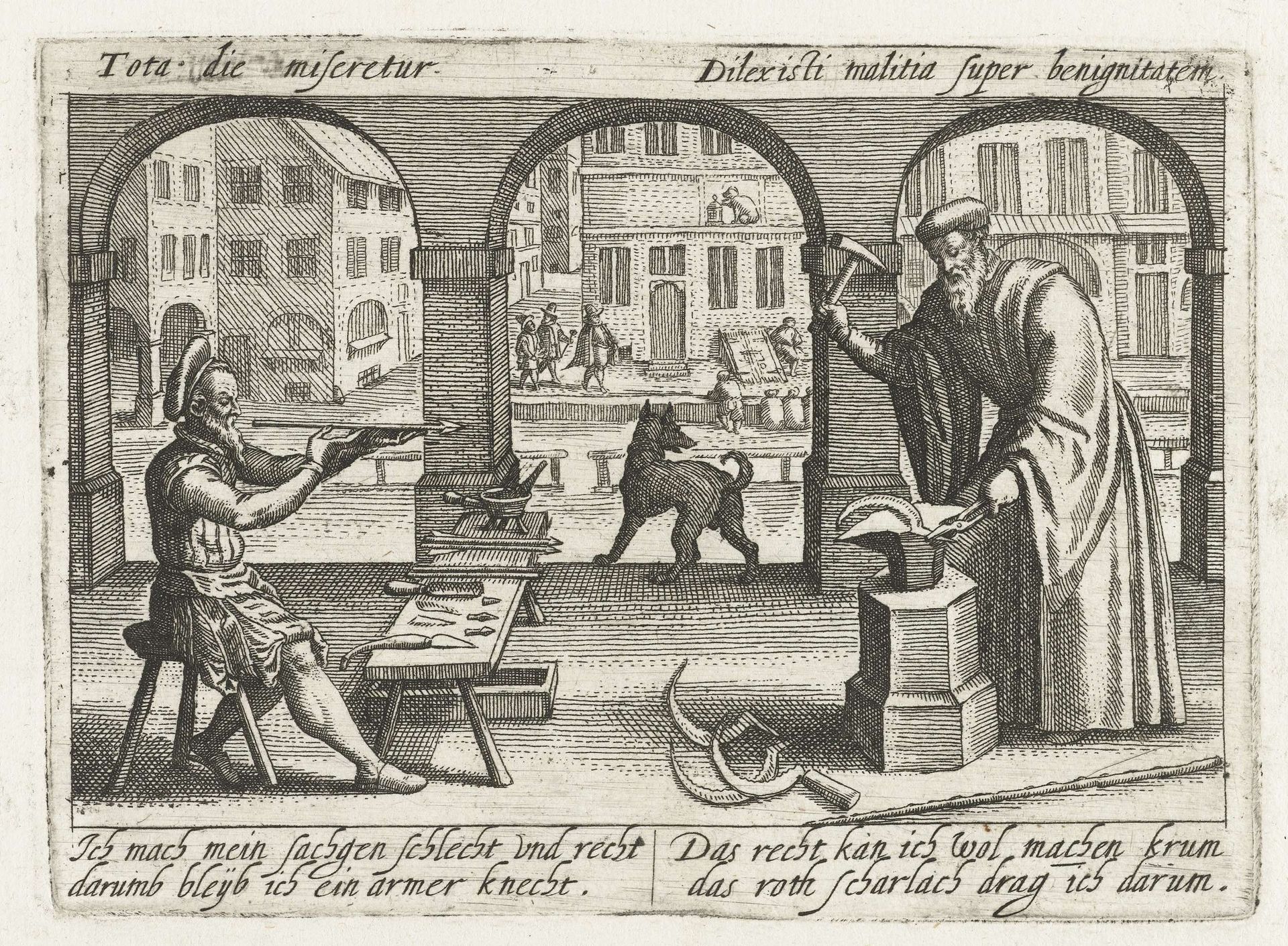 Twee mannen maken pijlen en sikkels in een loggia by Jacob van der Heyden