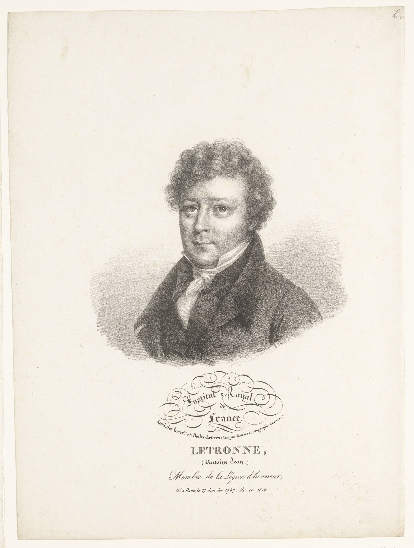Portret van de archeoloog Jean-Antoine Letronne by Julien-Léopold Boilly