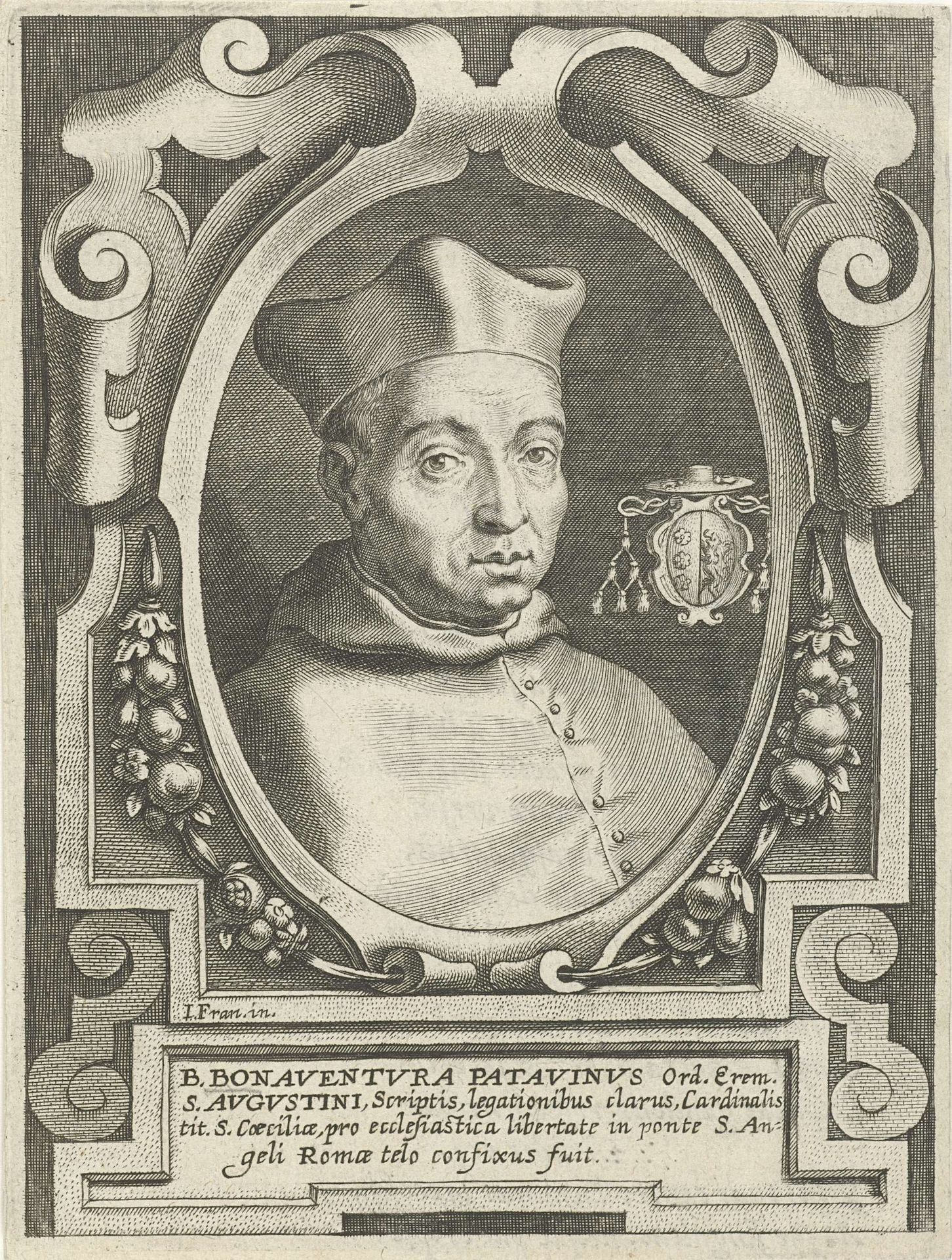 Portret van de Augustijn en kardinaal Bonaventura Bodoaro de Peraga by Cornelis Galle I