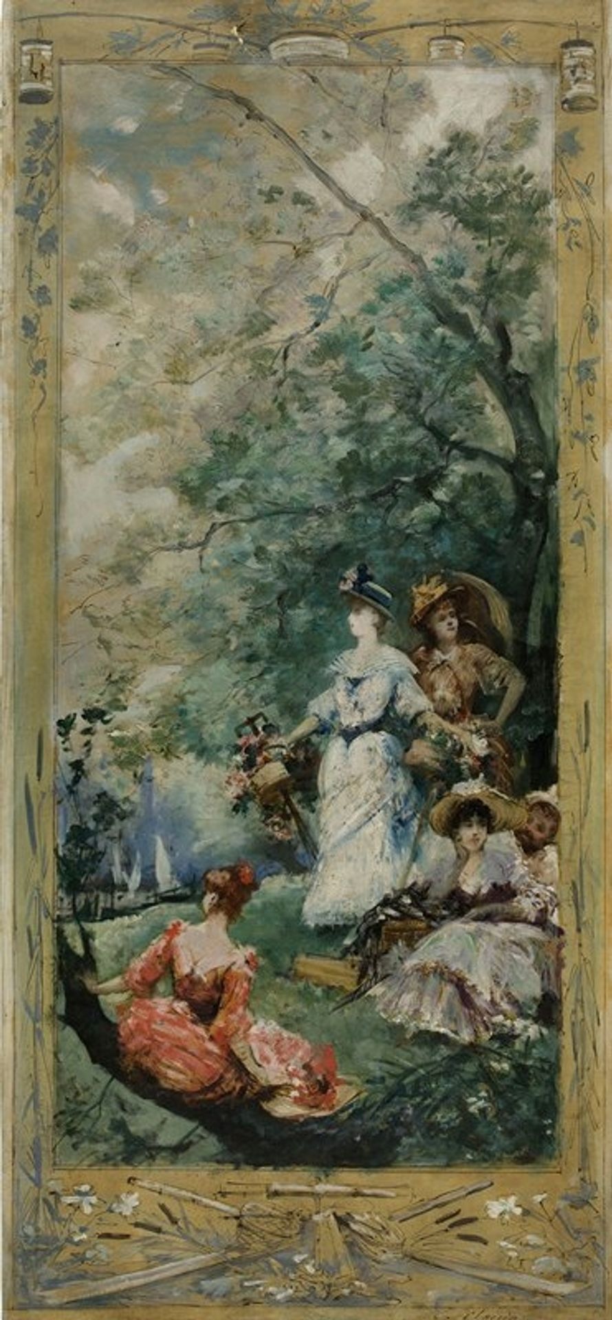Fête champêtre aux environs de Paris by Georges Jules Victor Clairin