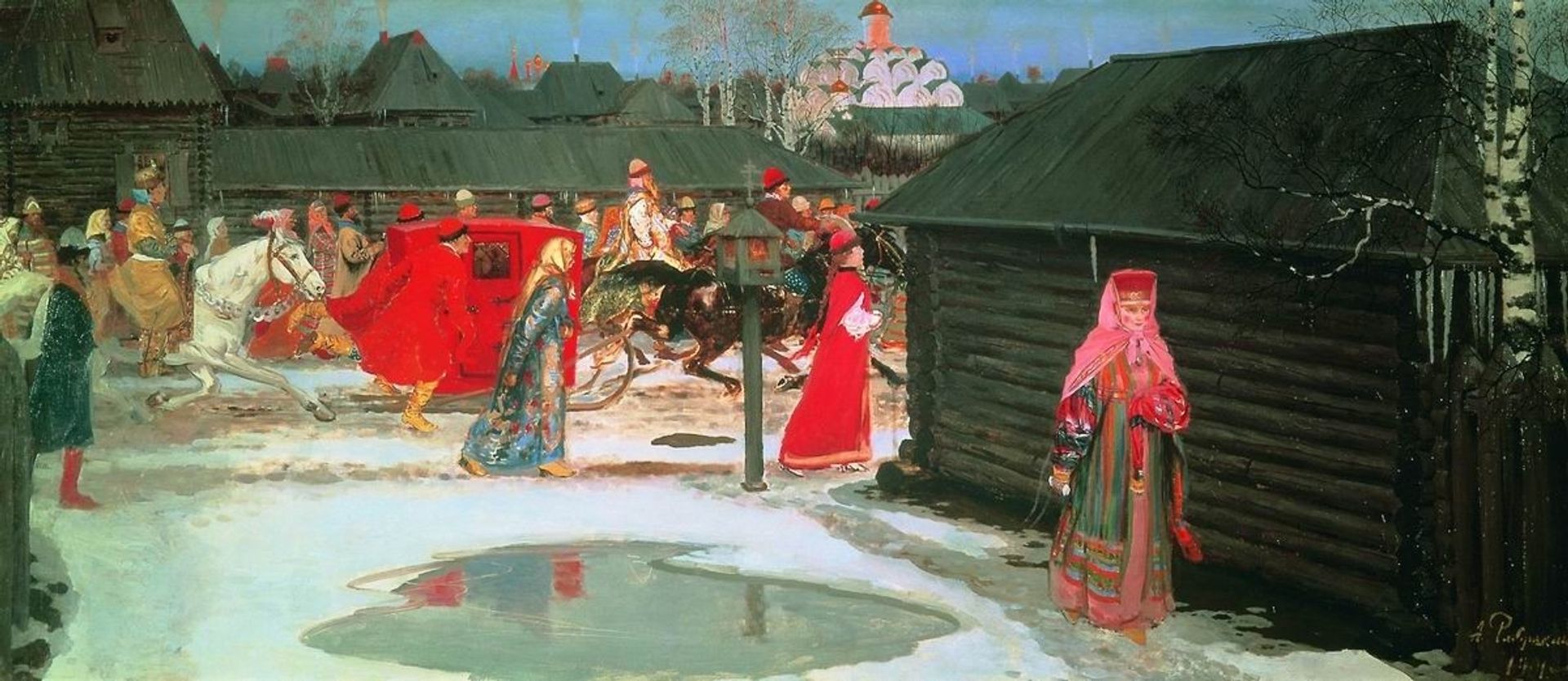 Wedding Train in the XVII century, Moscow by Andrei Ryabushkin