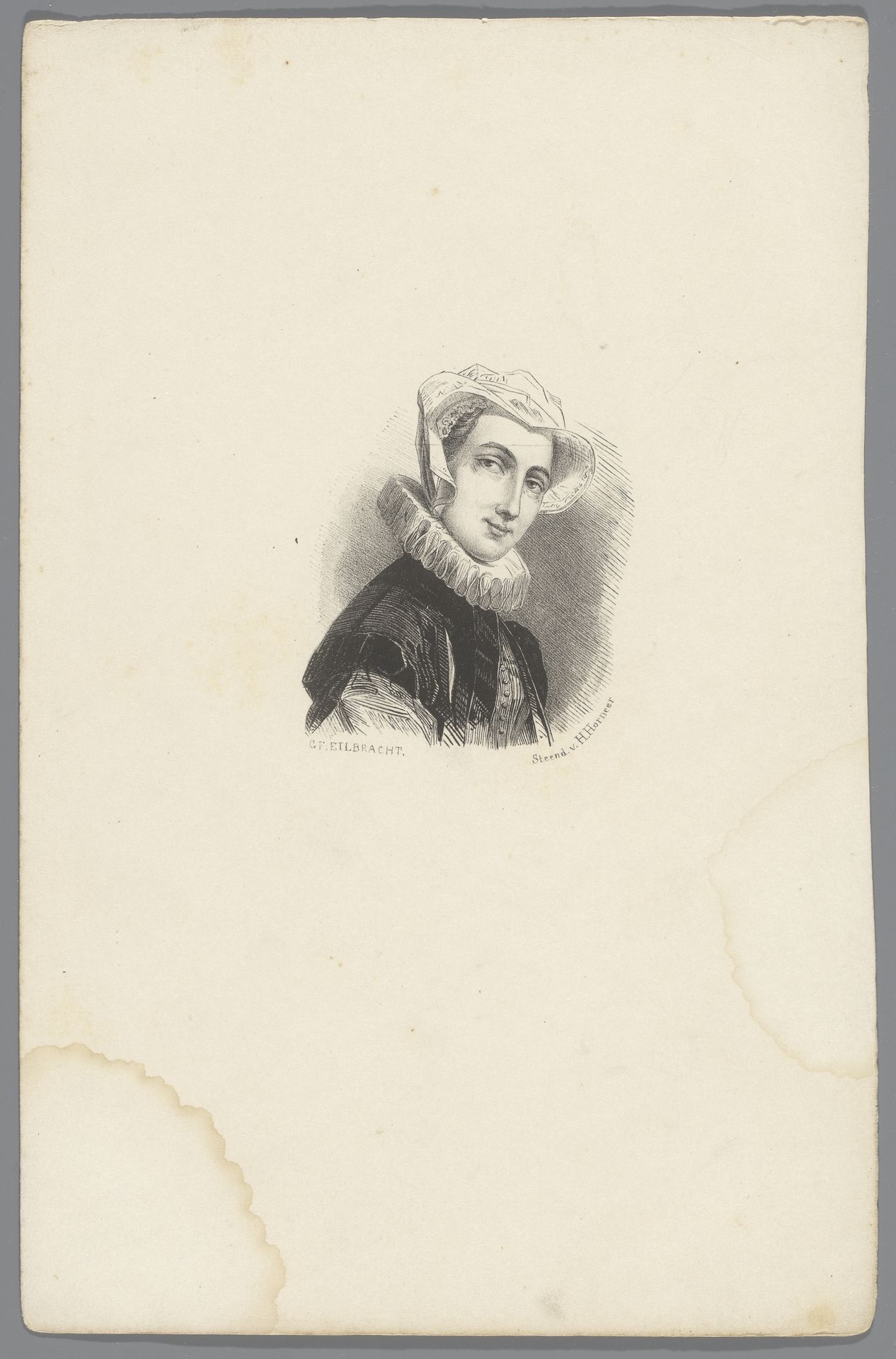 Buste van glimlachende vrouw by Gerhardus Fredericus Eilbracht
