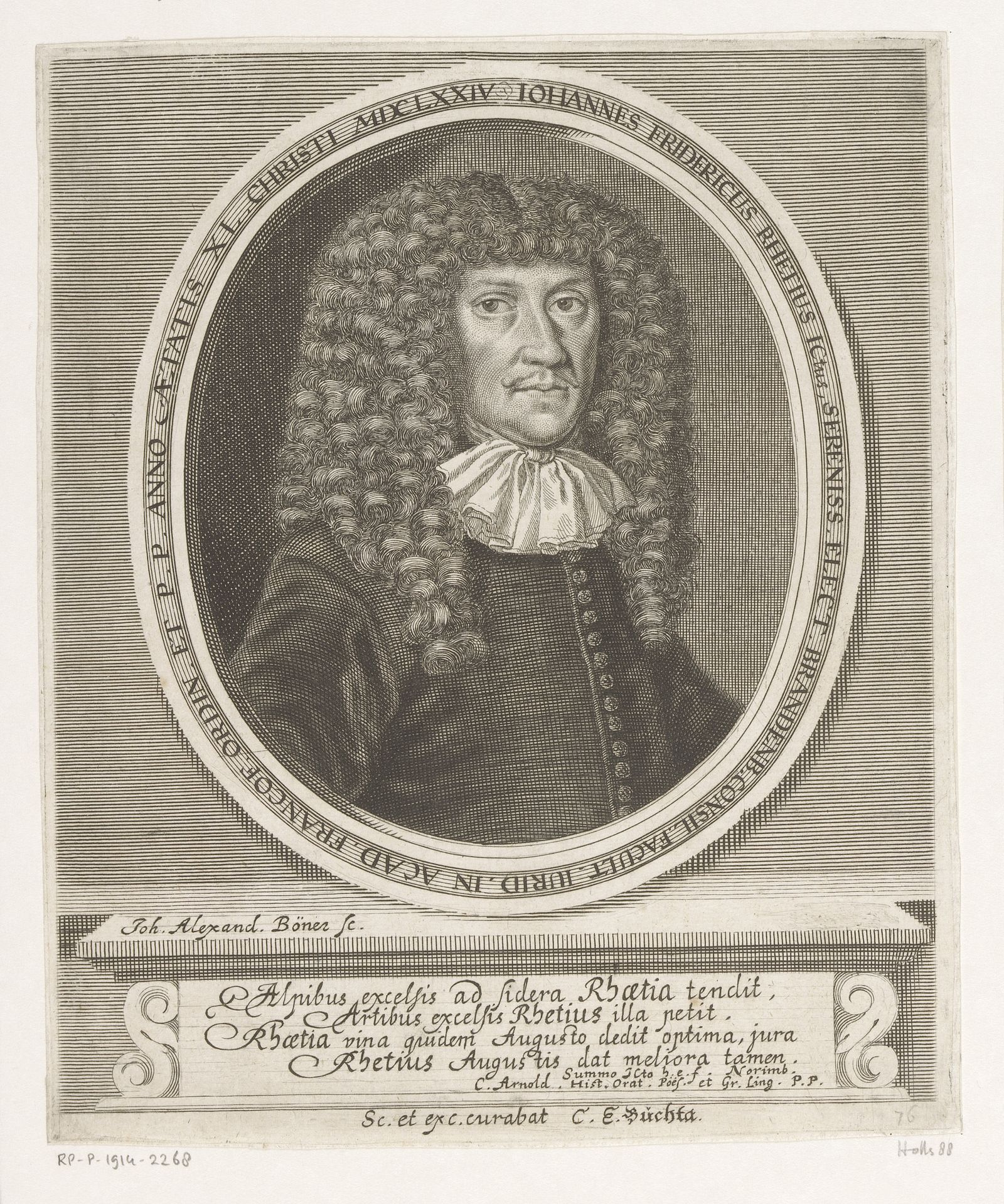 Portret van Johann Friedrich Rhetz by Johann Alexander Böner